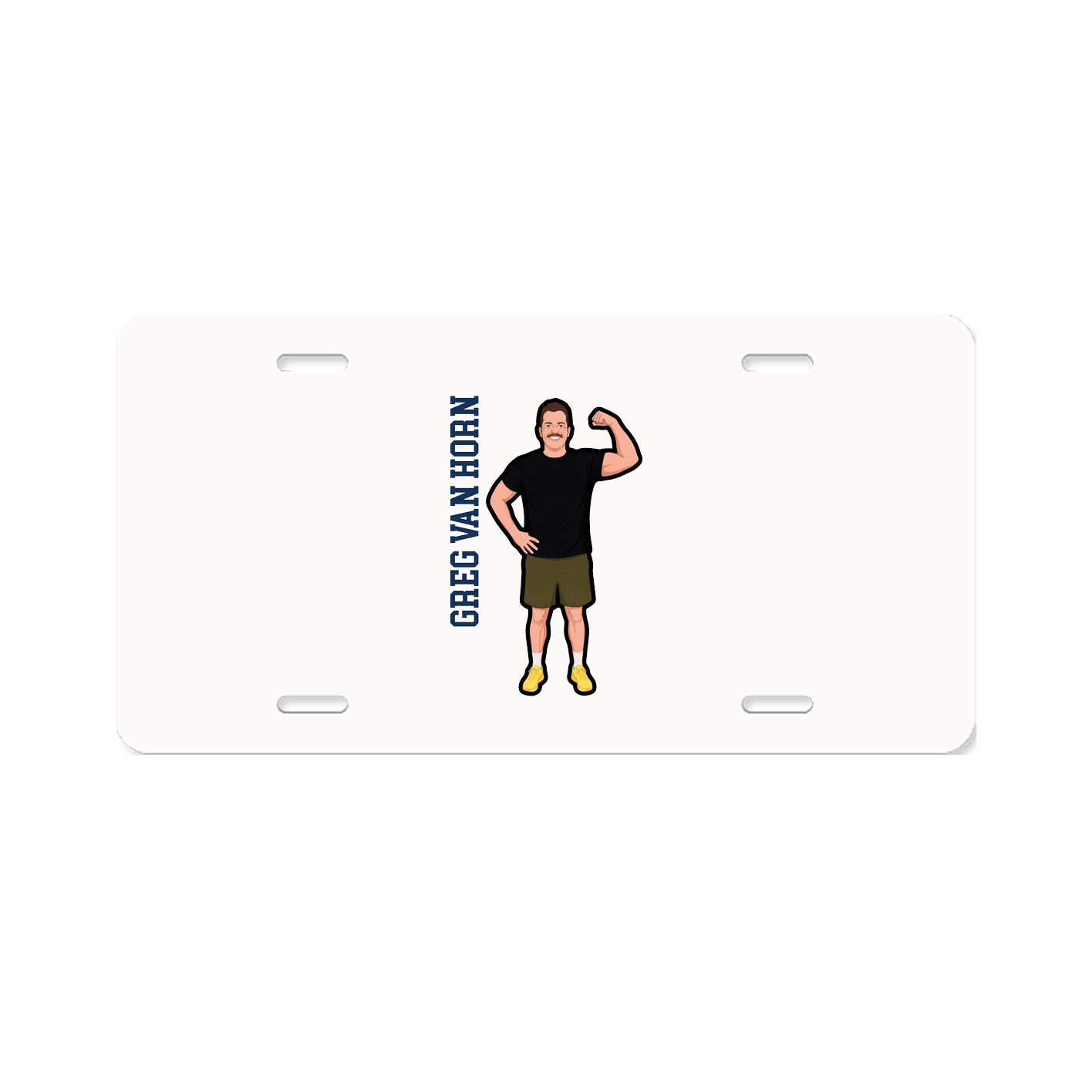 License Plate — Name Vertical in Classic
