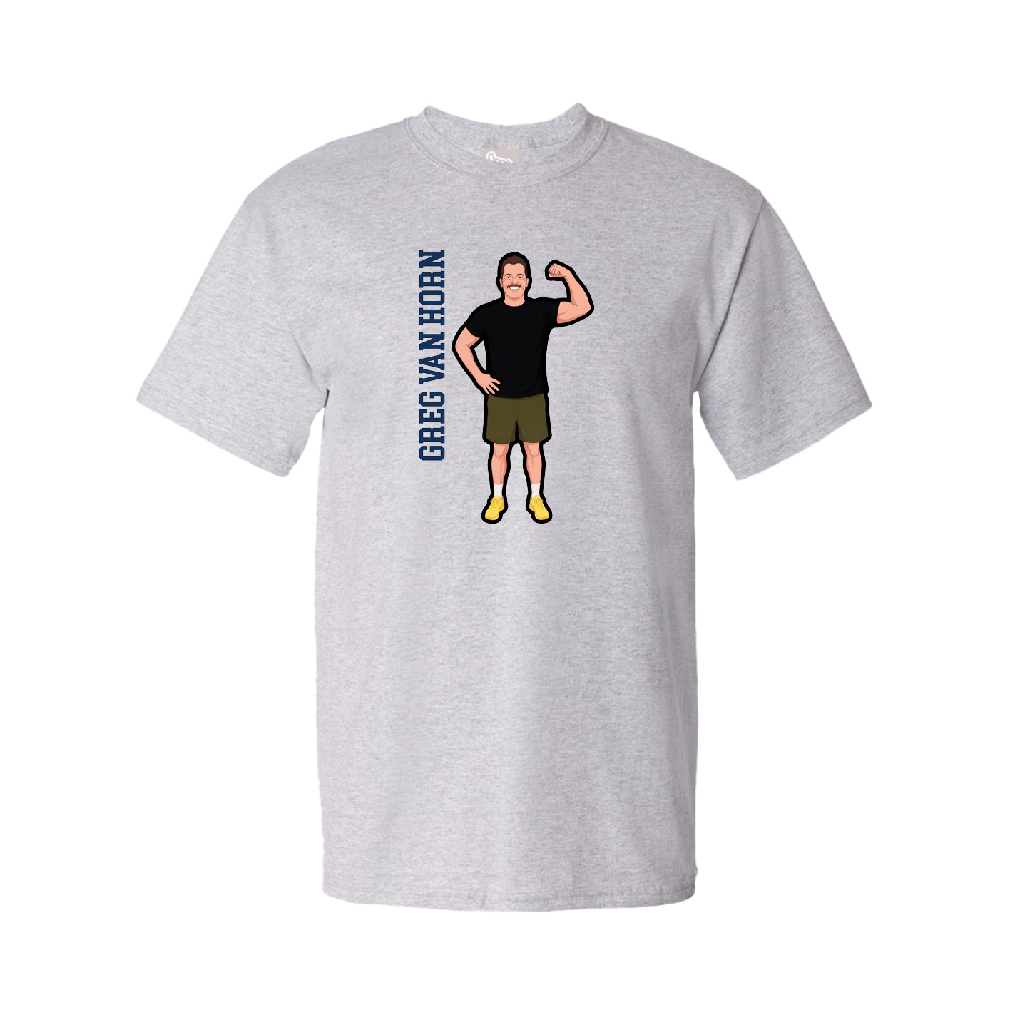 Tee — Name Vertical in Grey