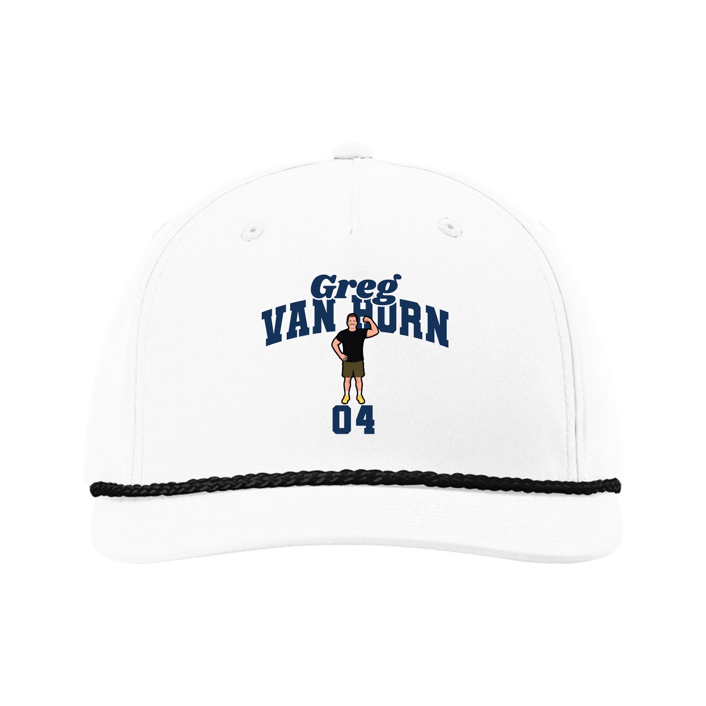 Five-Panel Classic Rope Cap — Signature Arch in White