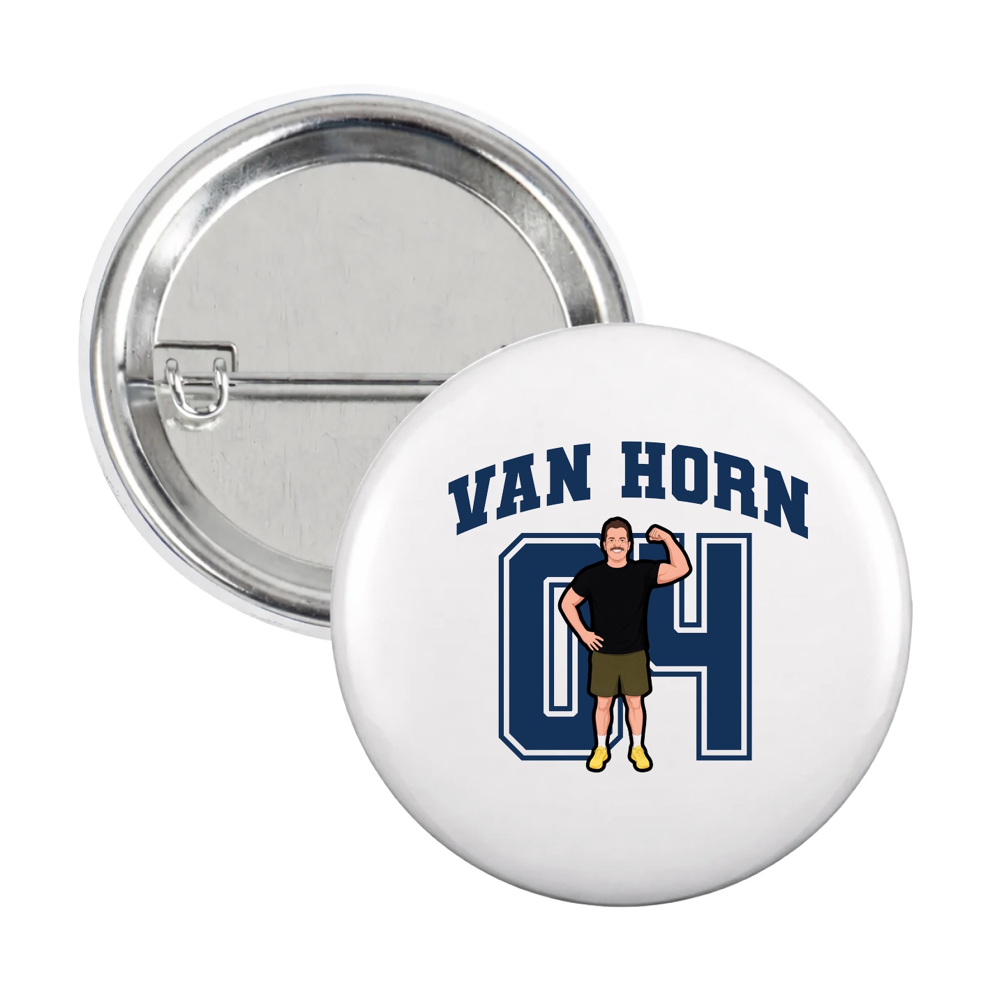 Game Day Button — Number in White
