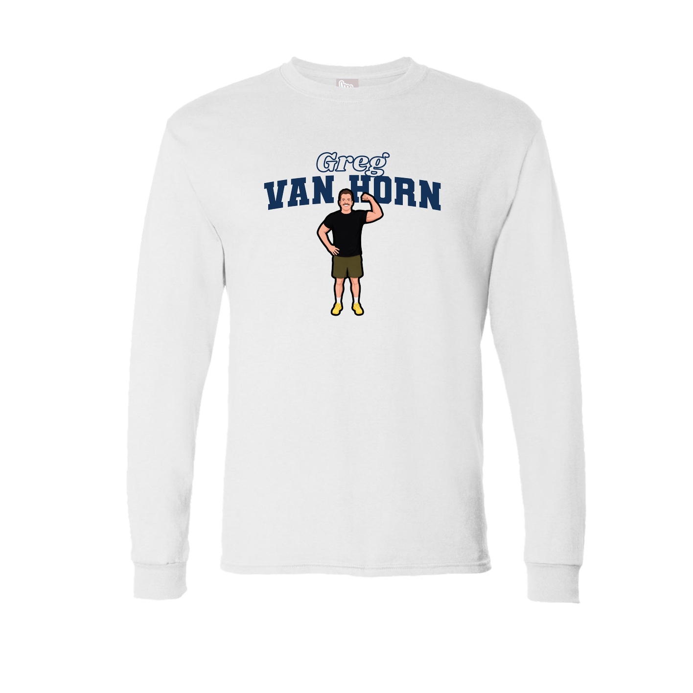 Long Sleeve Tee — Name Arch in White