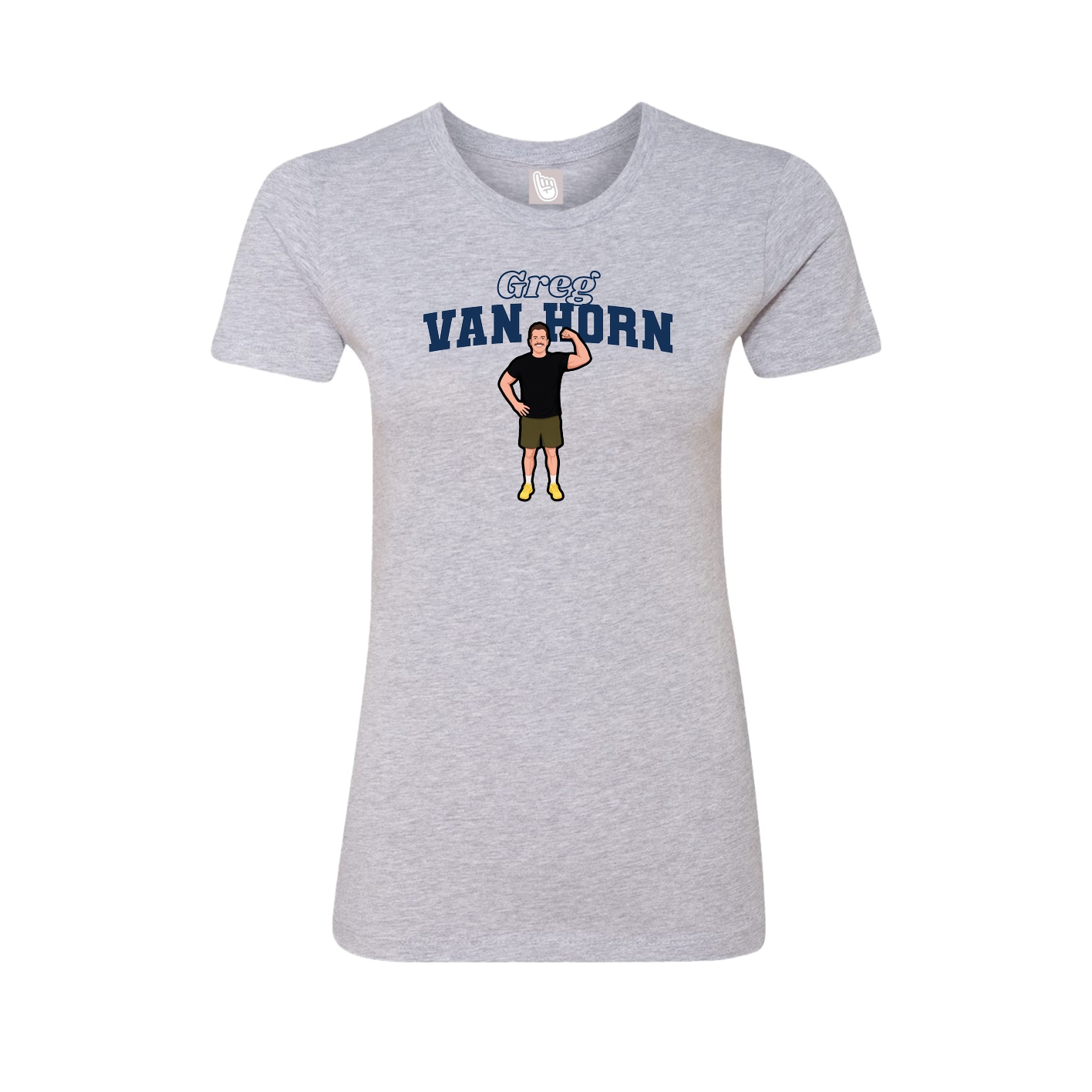 Fitted Women's Tee — Name Arch in Grey