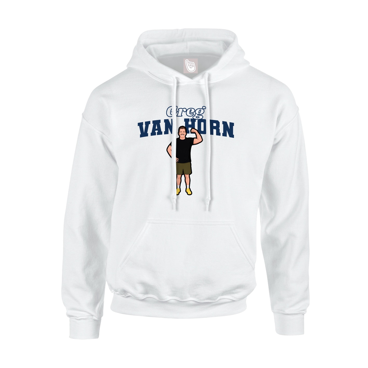 Youth Hoodie — Name Arch in White