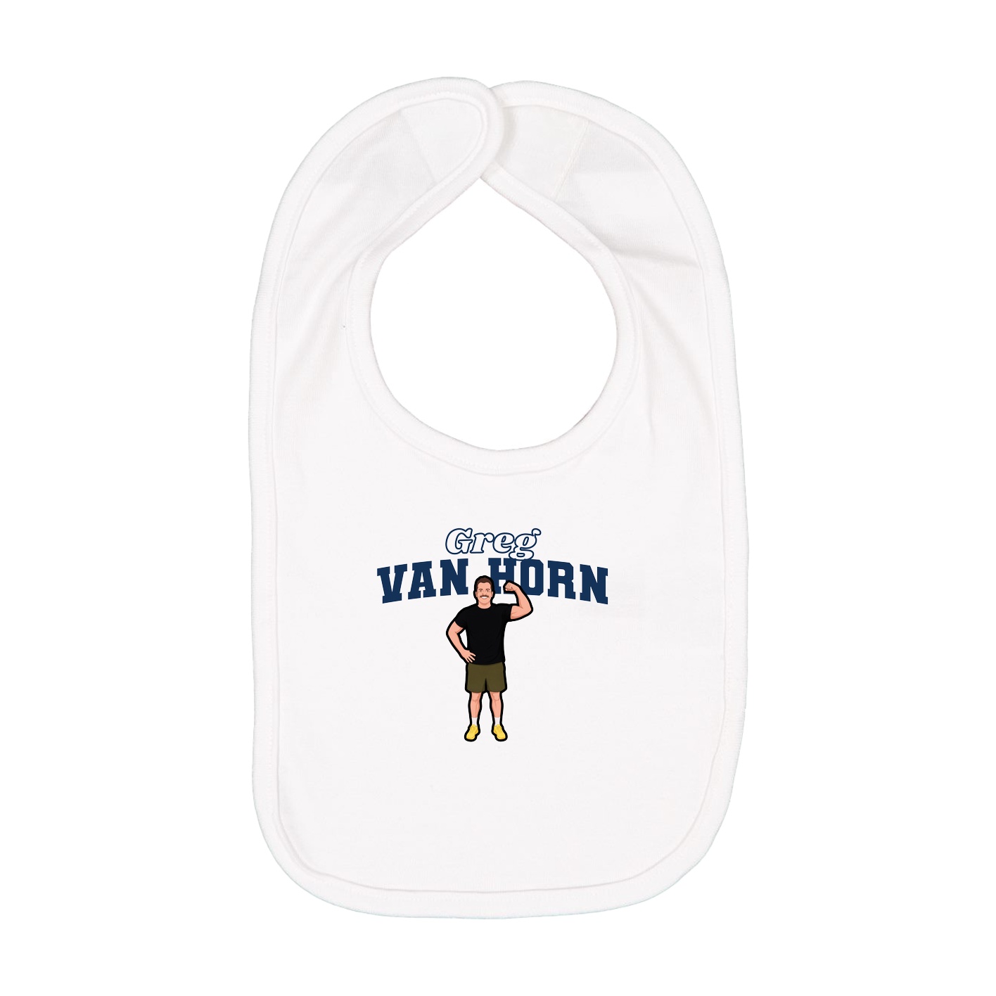 Infant Bib — Name Arch in White