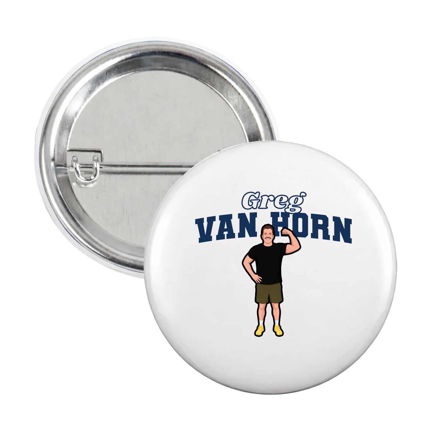 Game Day Button — Name Arch in White