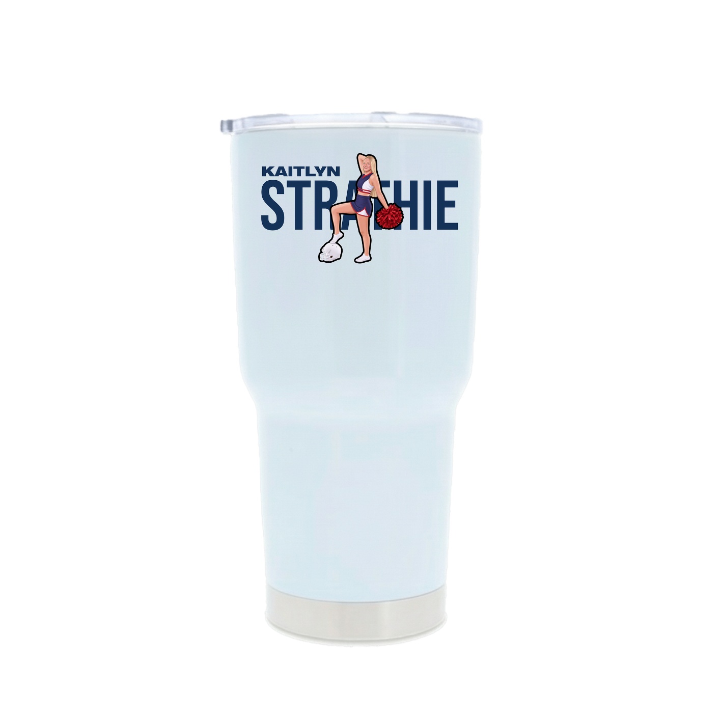 30oz Stainless Steel Tumbler — Player Name in White