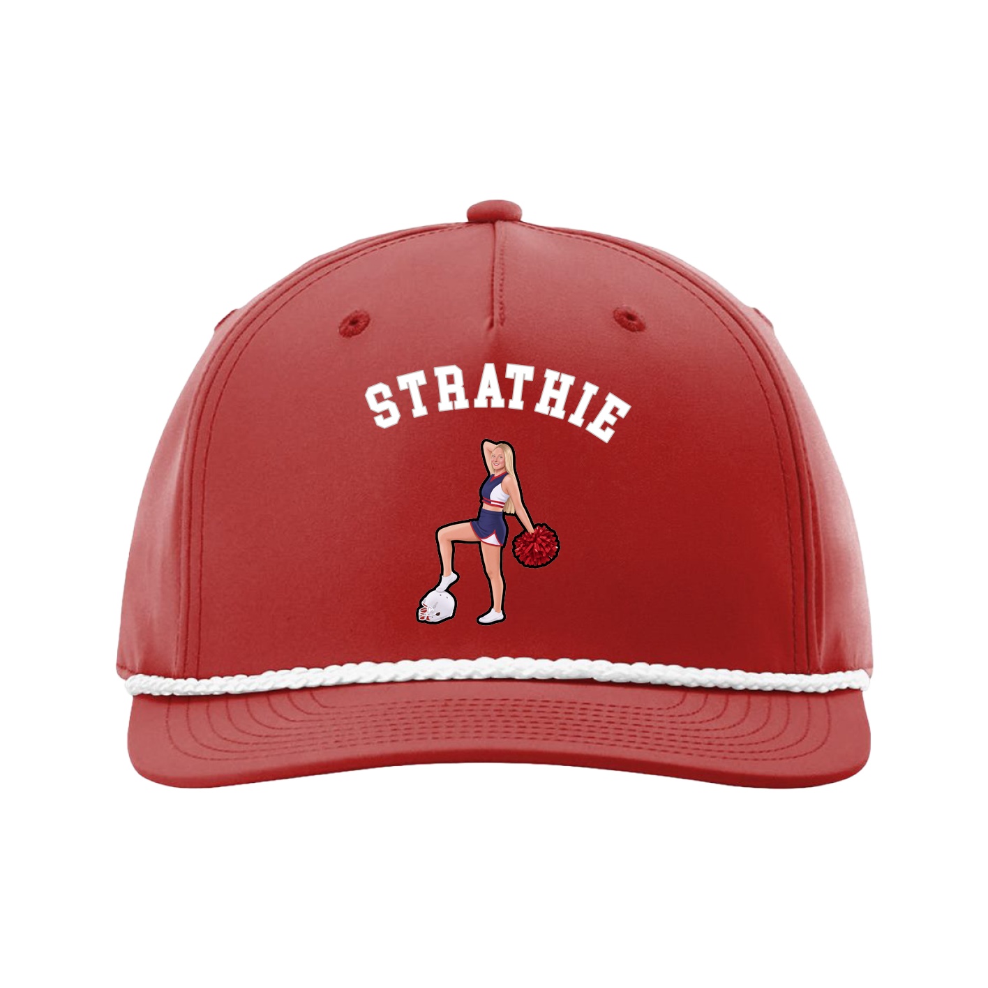 Five-Panel Classic Rope Cap — Shirsey Arch in Red