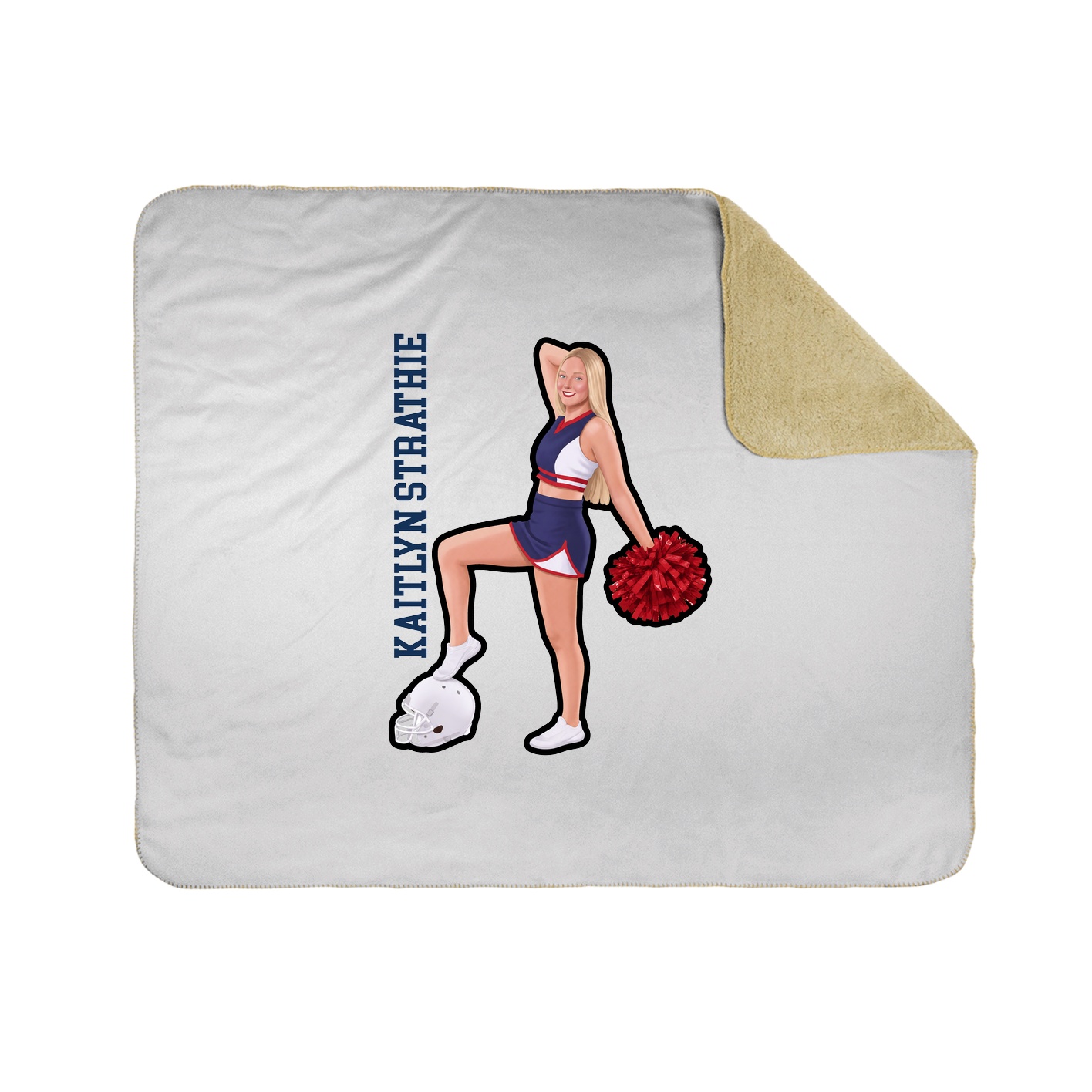 Throw Blanket — Name Vertical in White