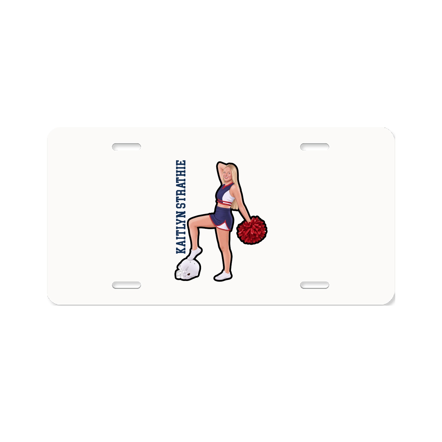 License Plate — Name Vertical in Classic