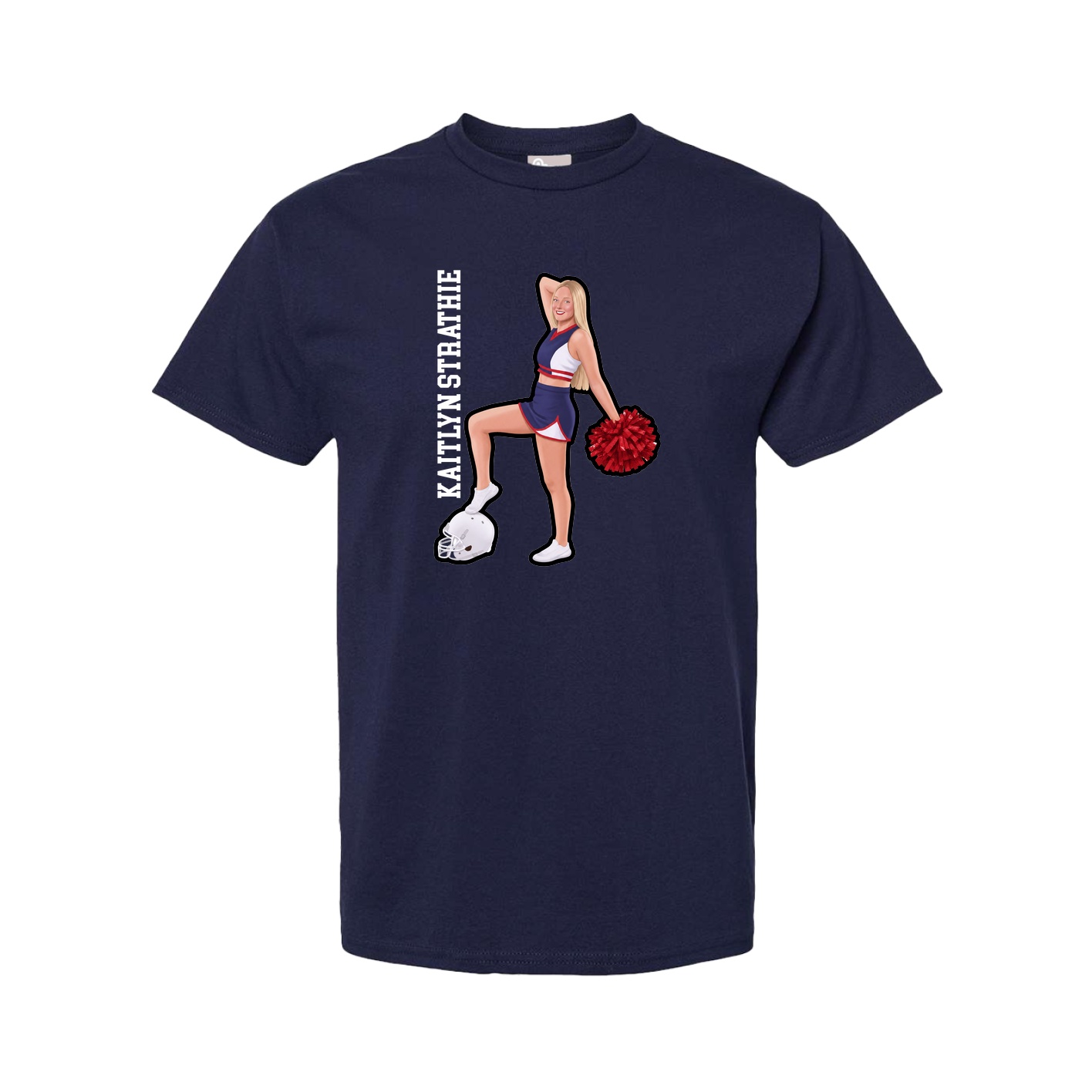 Tee — Name Vertical in Navy