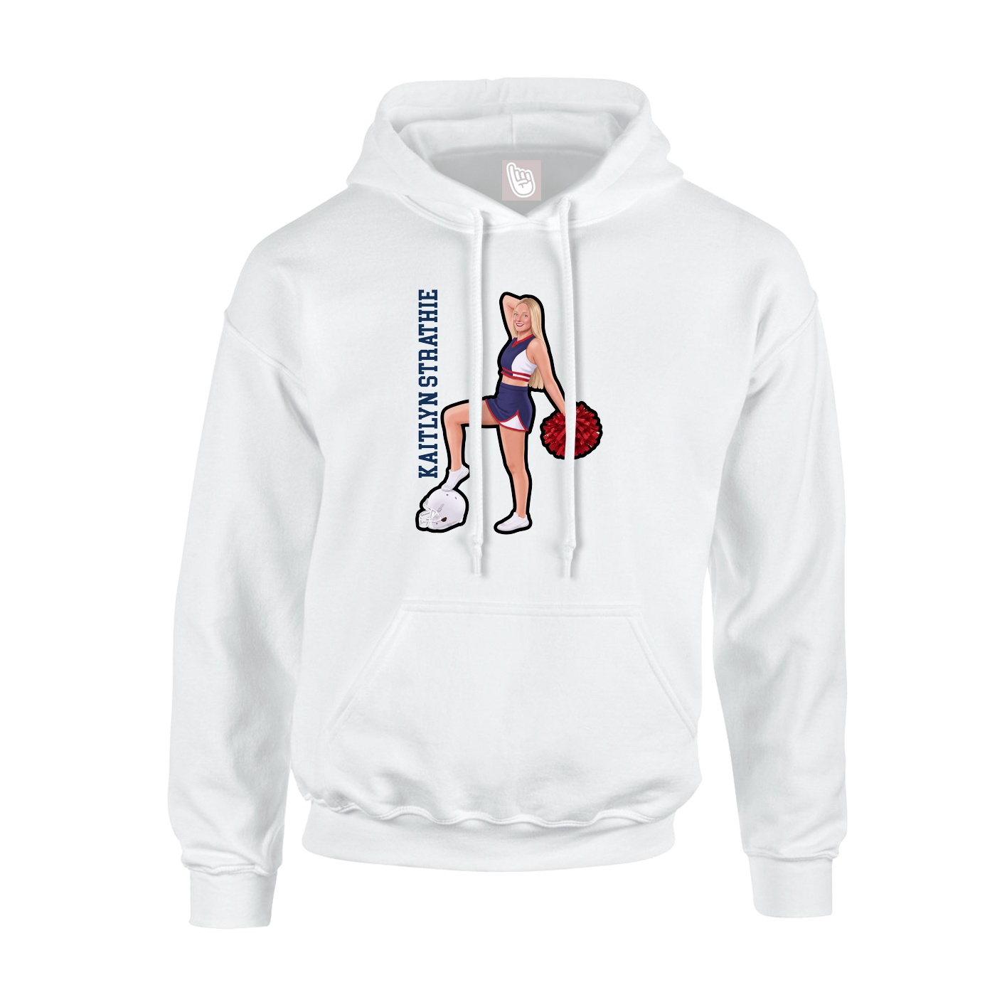 Hoodie — Name Vertical in White