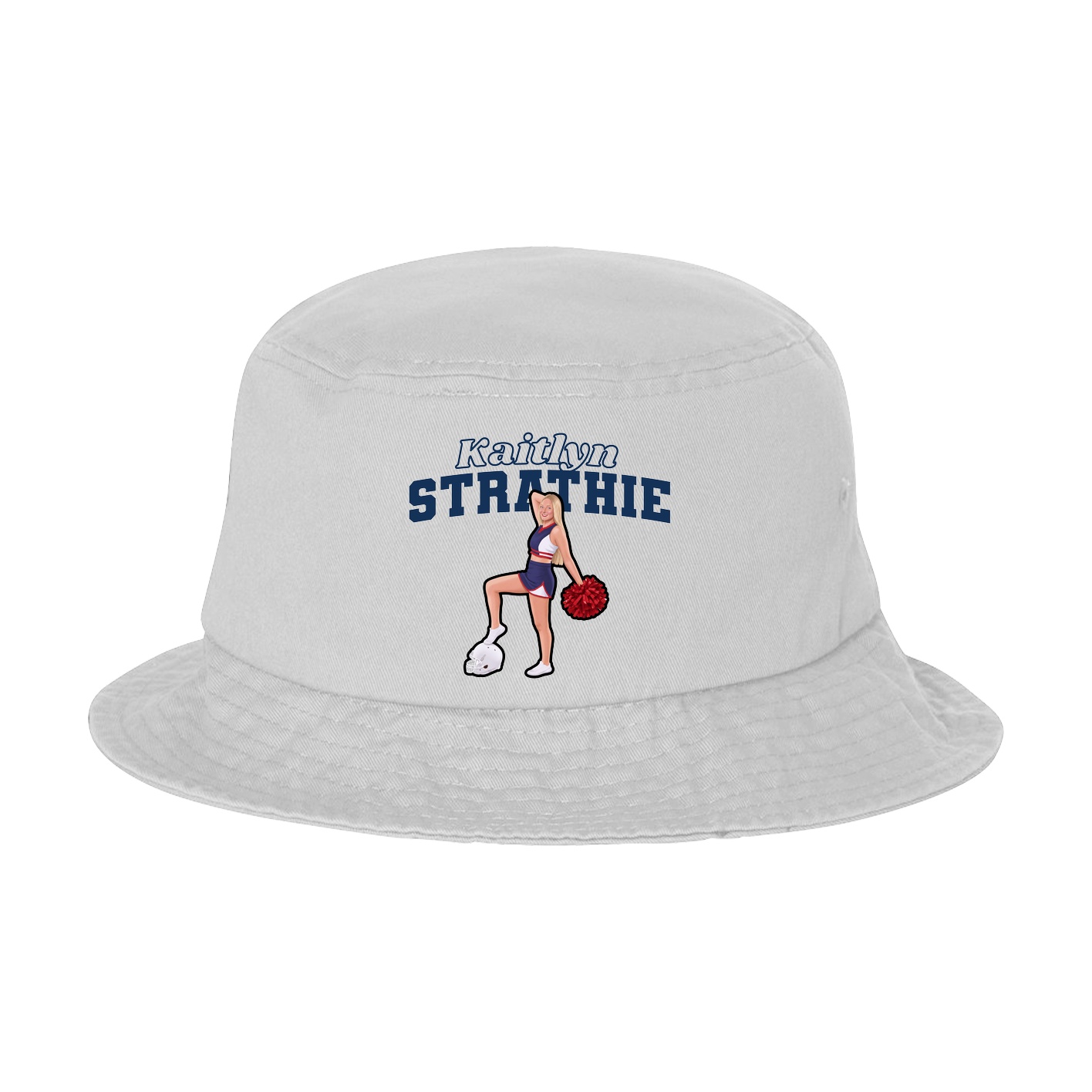 Bucket Cap — Name Arch in White