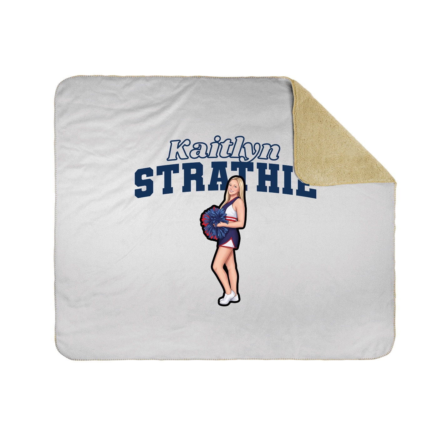Throw Blanket — Name Arch in White