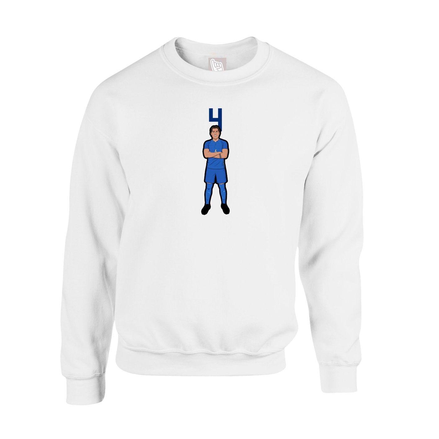 Fleece Crew — Number Top in White