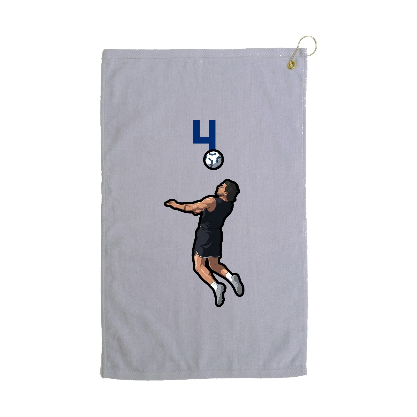 Golf Towel — Number Top in Grey