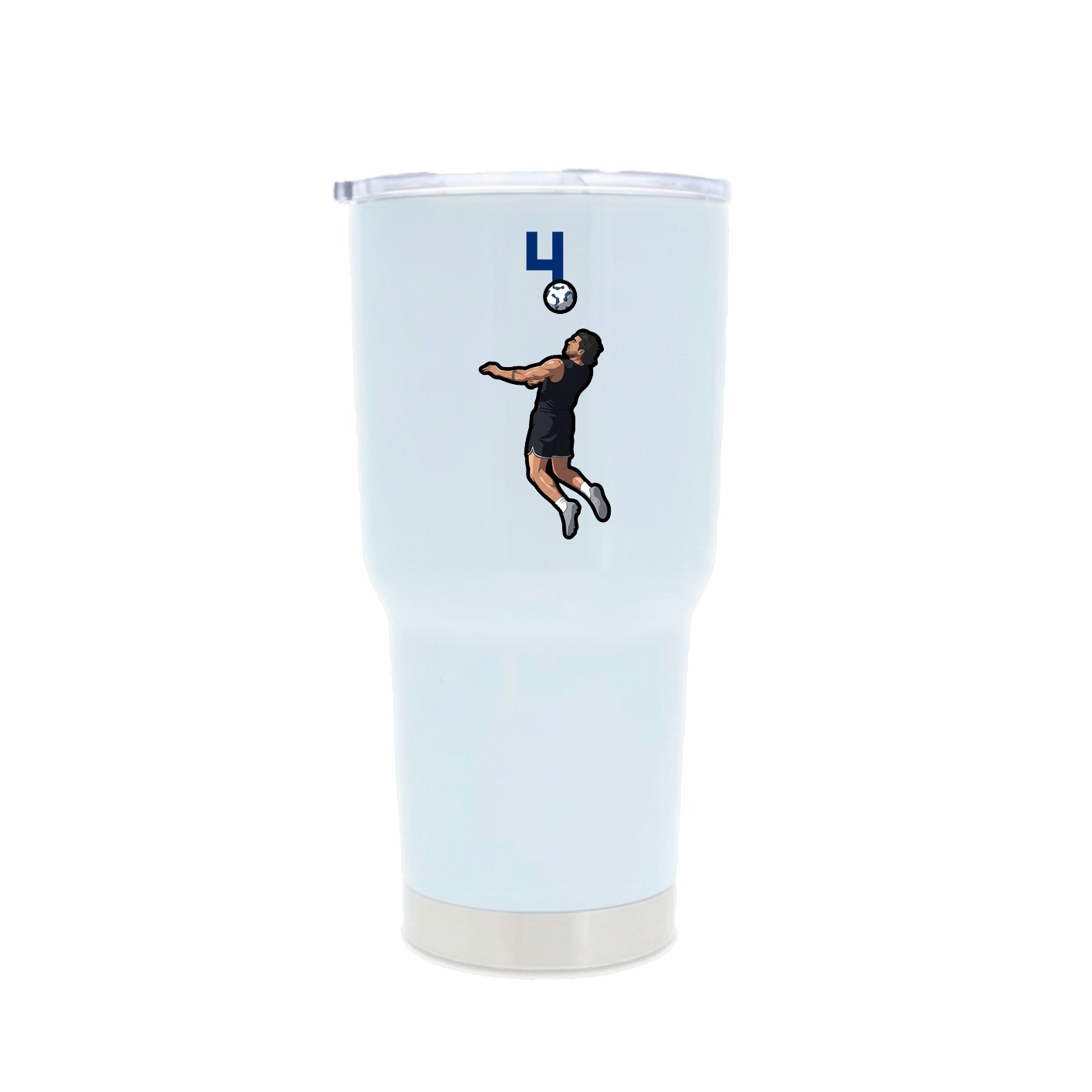 30oz Stainless Steel Tumbler — Number Top in White