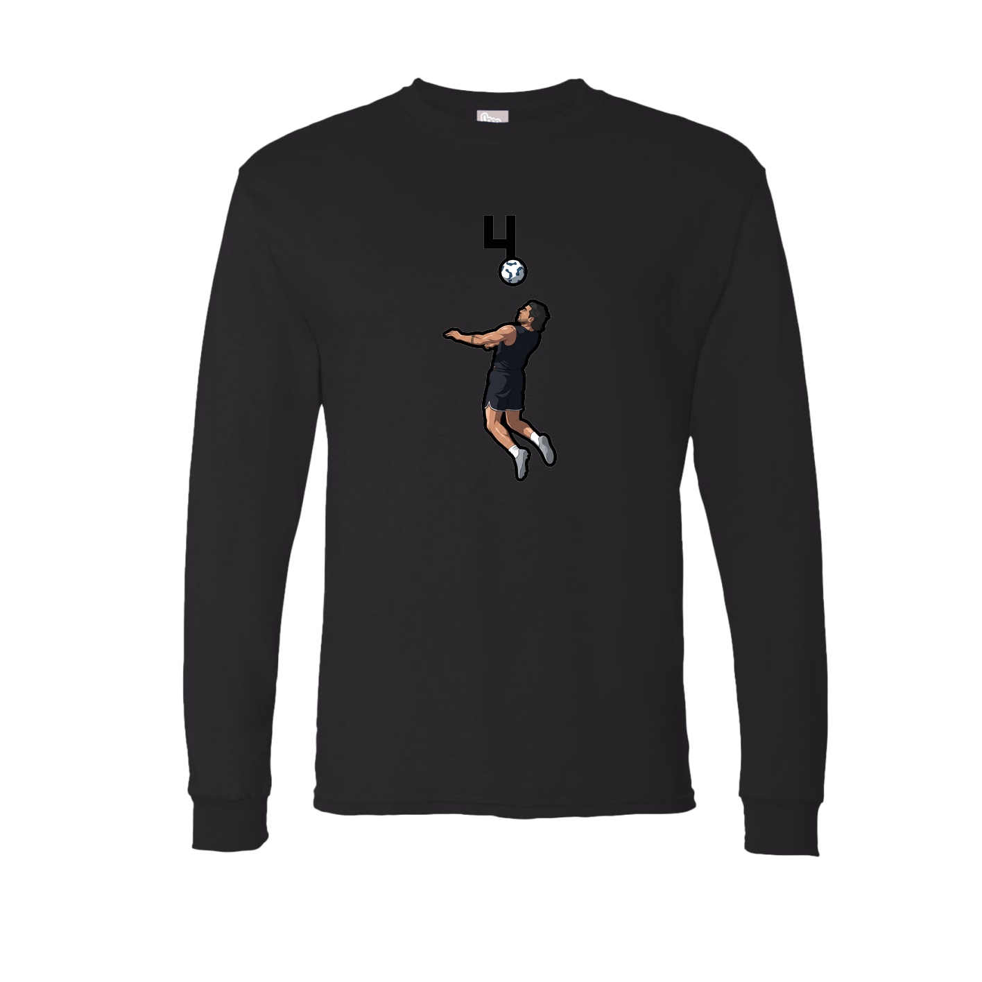 Long Sleeve Tee — Number Top in Black