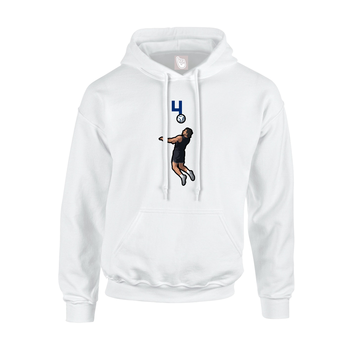 Hoodie — Number Top in White