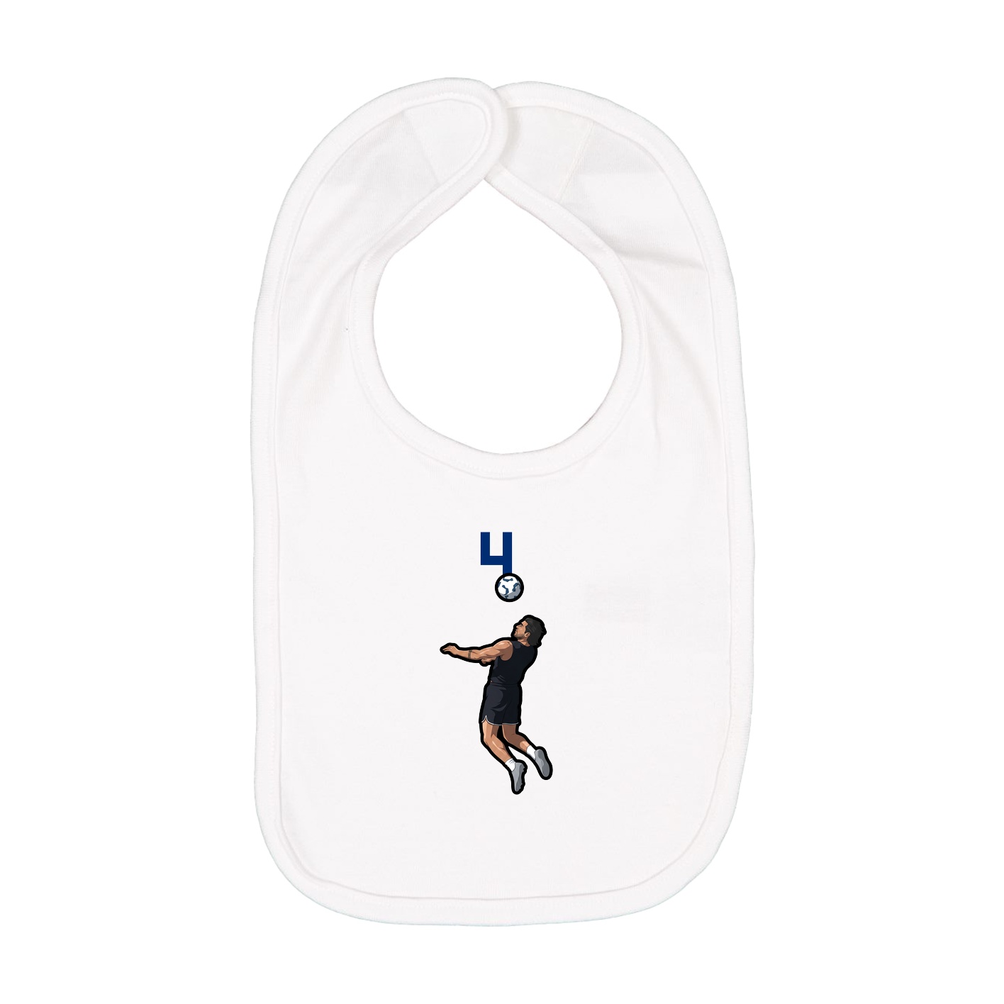 Infant Bib — Number Top in White