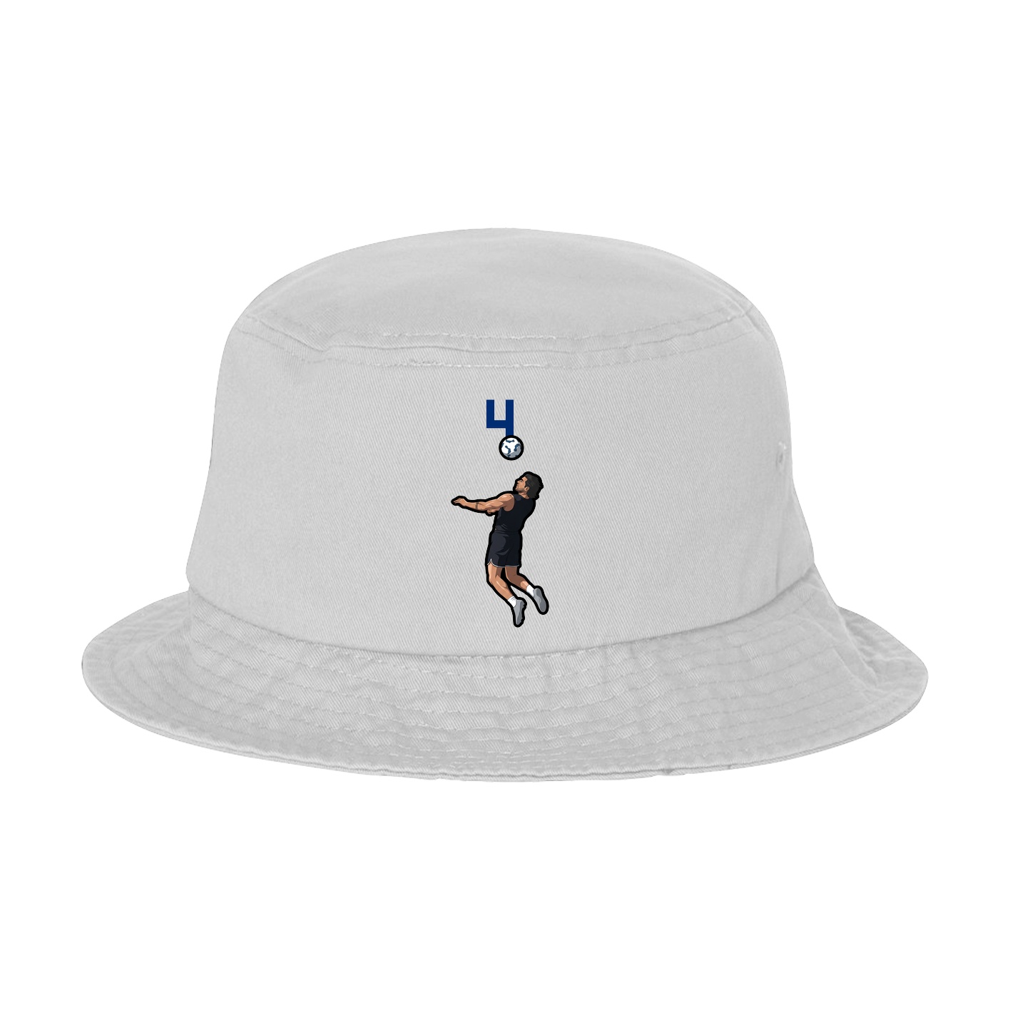 Bucket Cap — Number Top in White