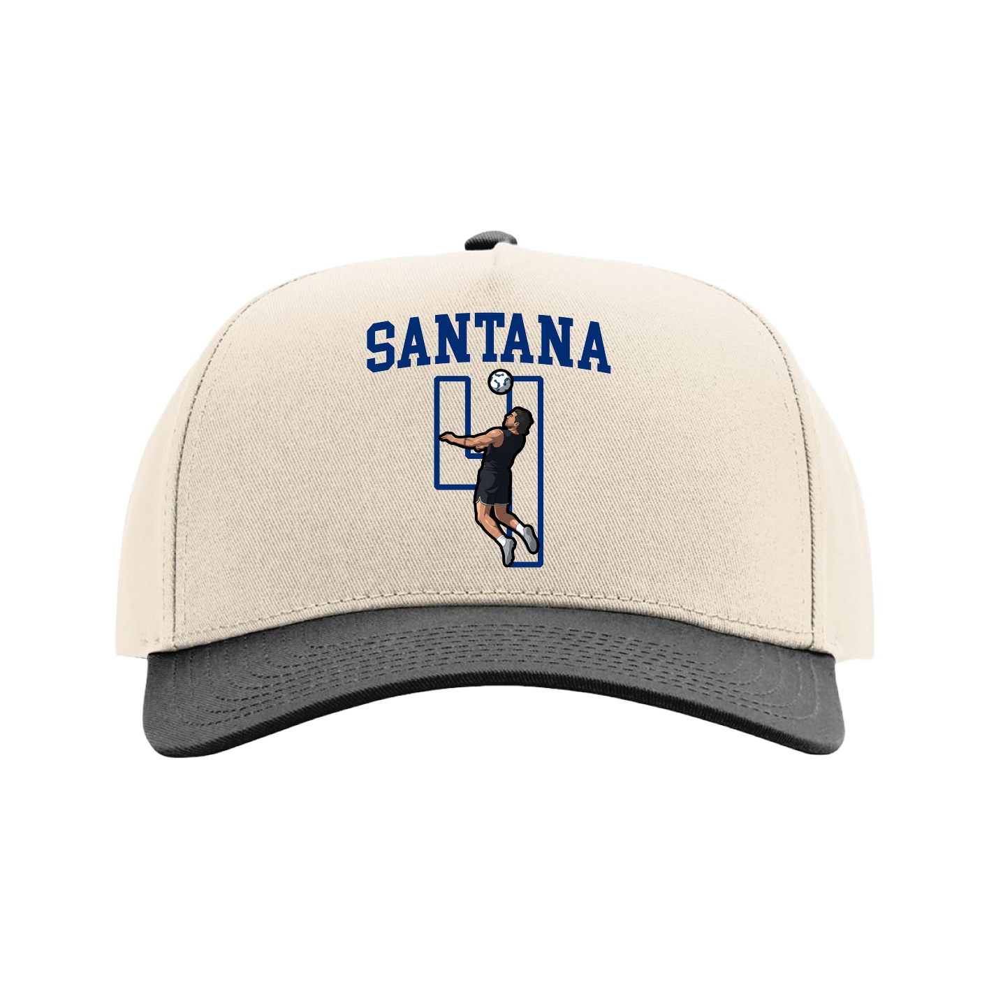 Full Fabric Five-Panel Champ Cap — Shirsey in Cream/Black