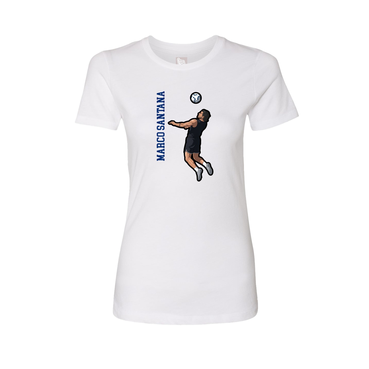 Womens Tee — Name Vertical in White