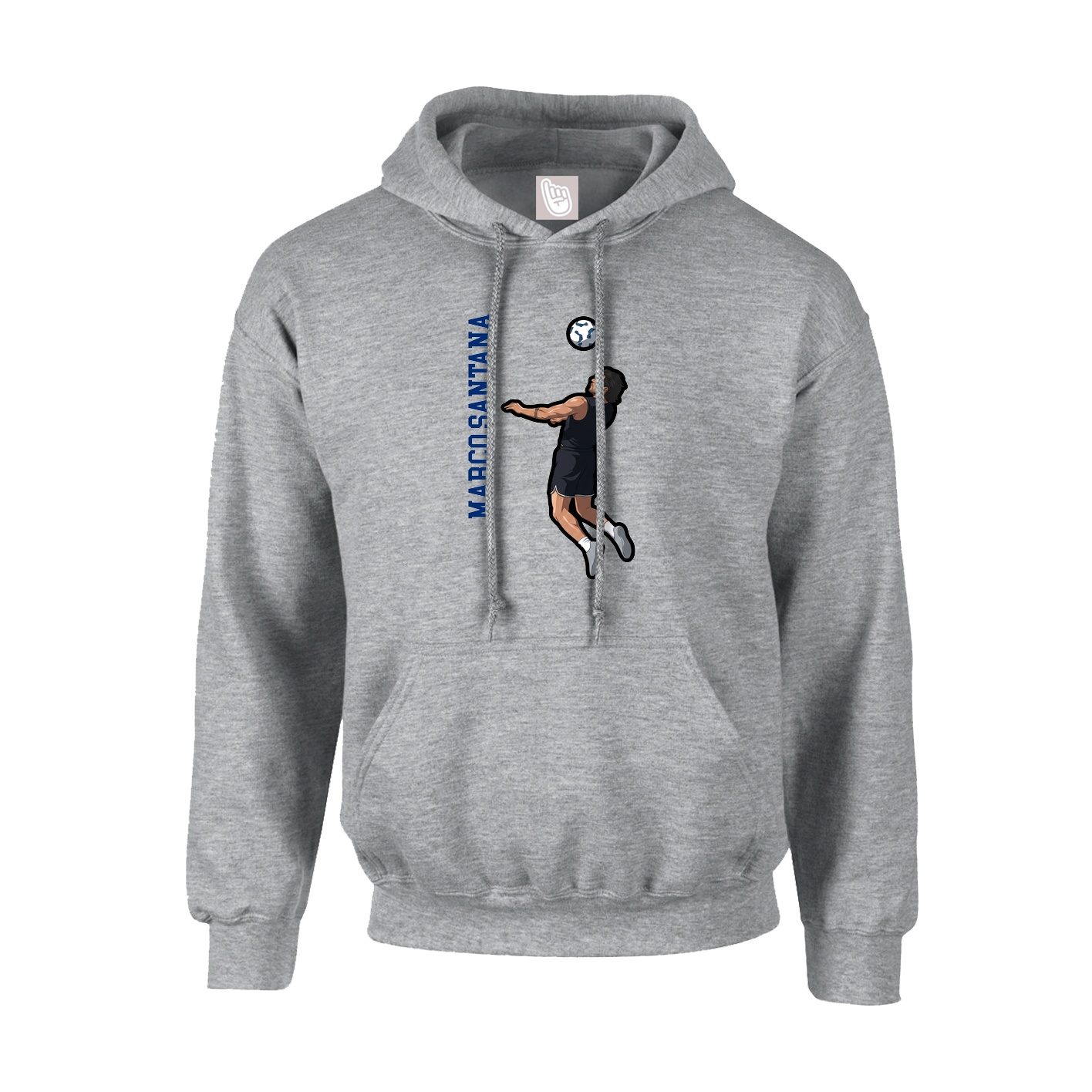 Hoodie — Name Vertical in Grey