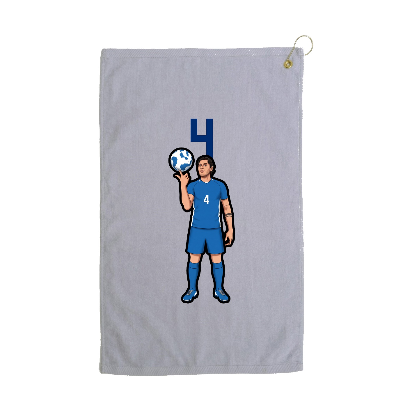 Golf Towel — Number Top in Grey