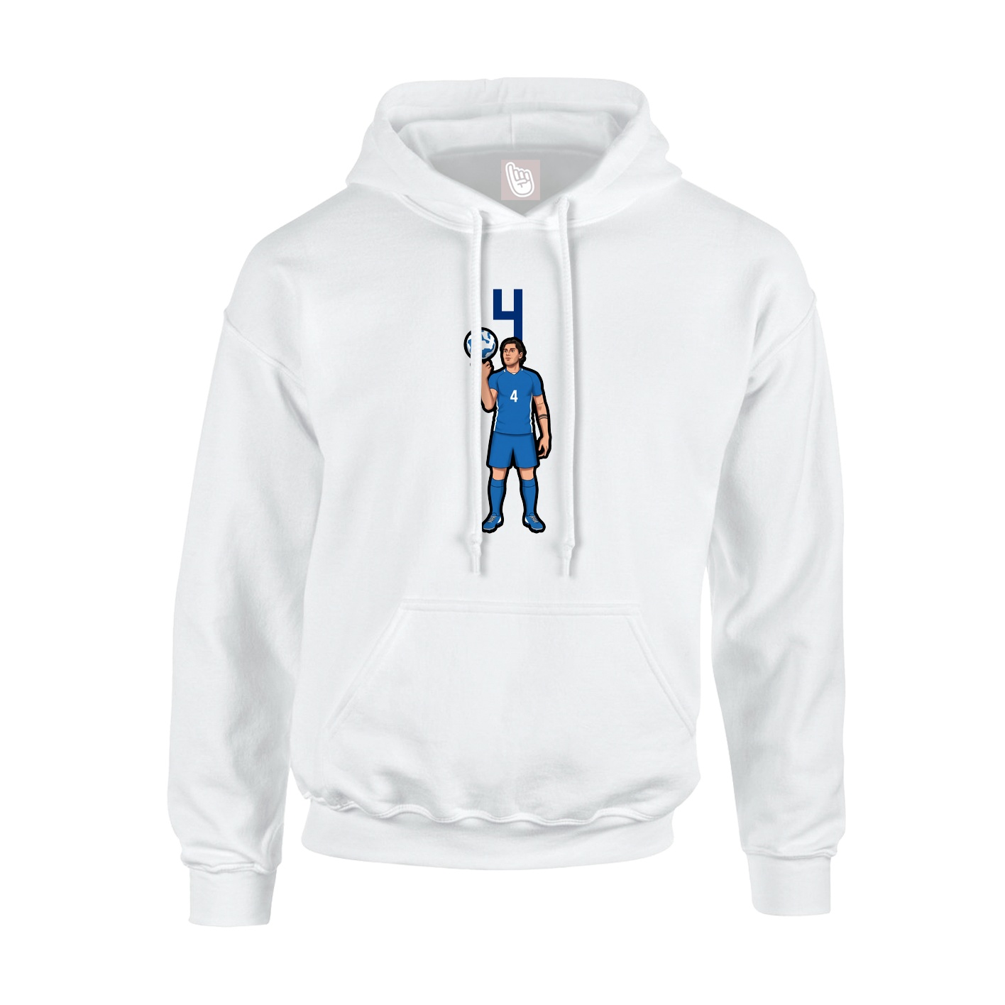 Hoodie — Number Top in White