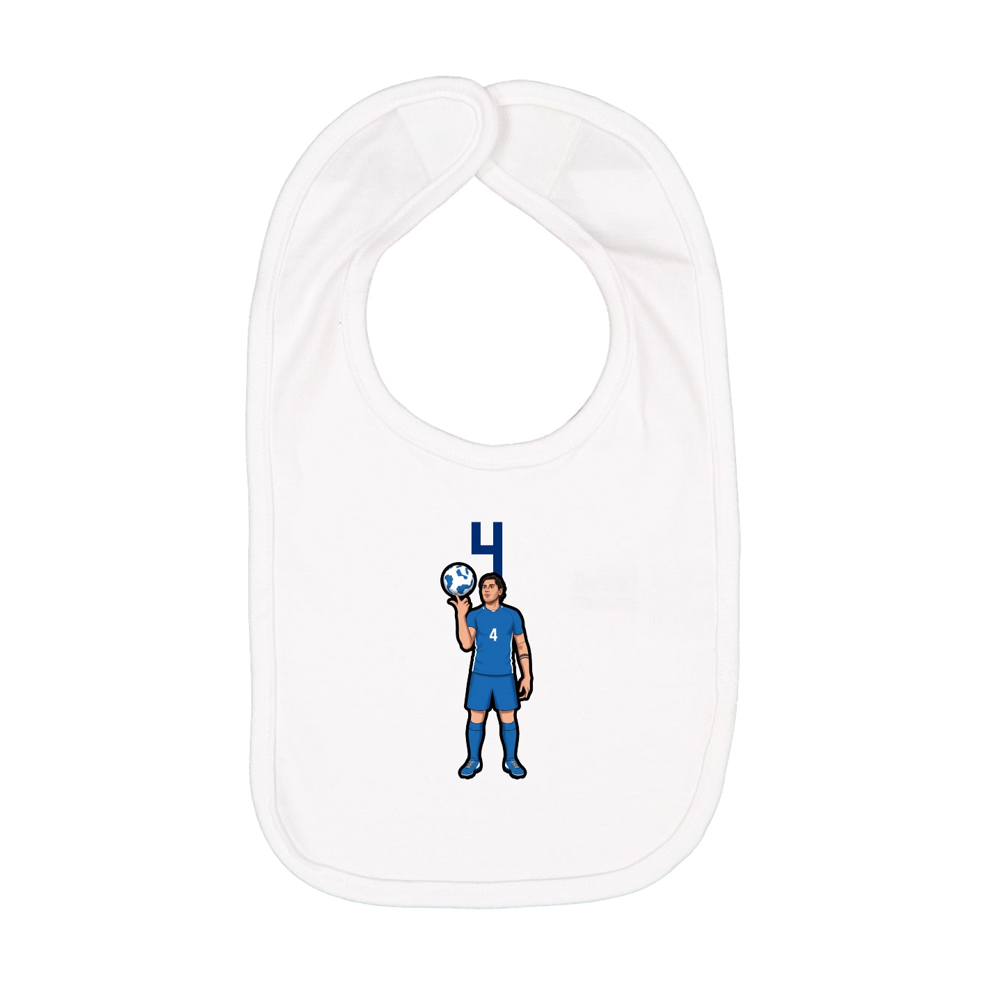 Infant Bib — Number Top in White