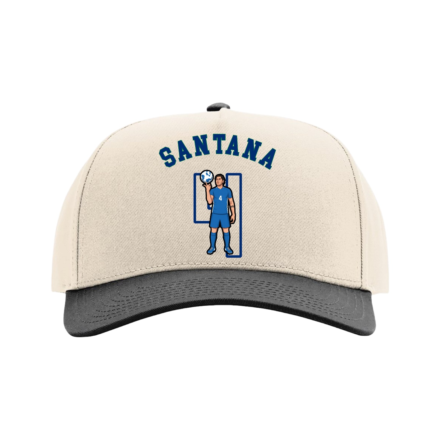 Full Fabric Five-Panel Champ Cap — Shirsey Arch in Cream/Black