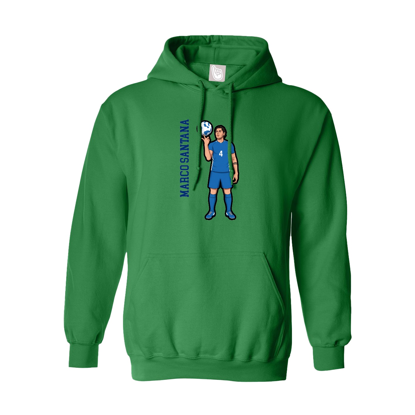 Youth Hoodie — Name Vertical in Green