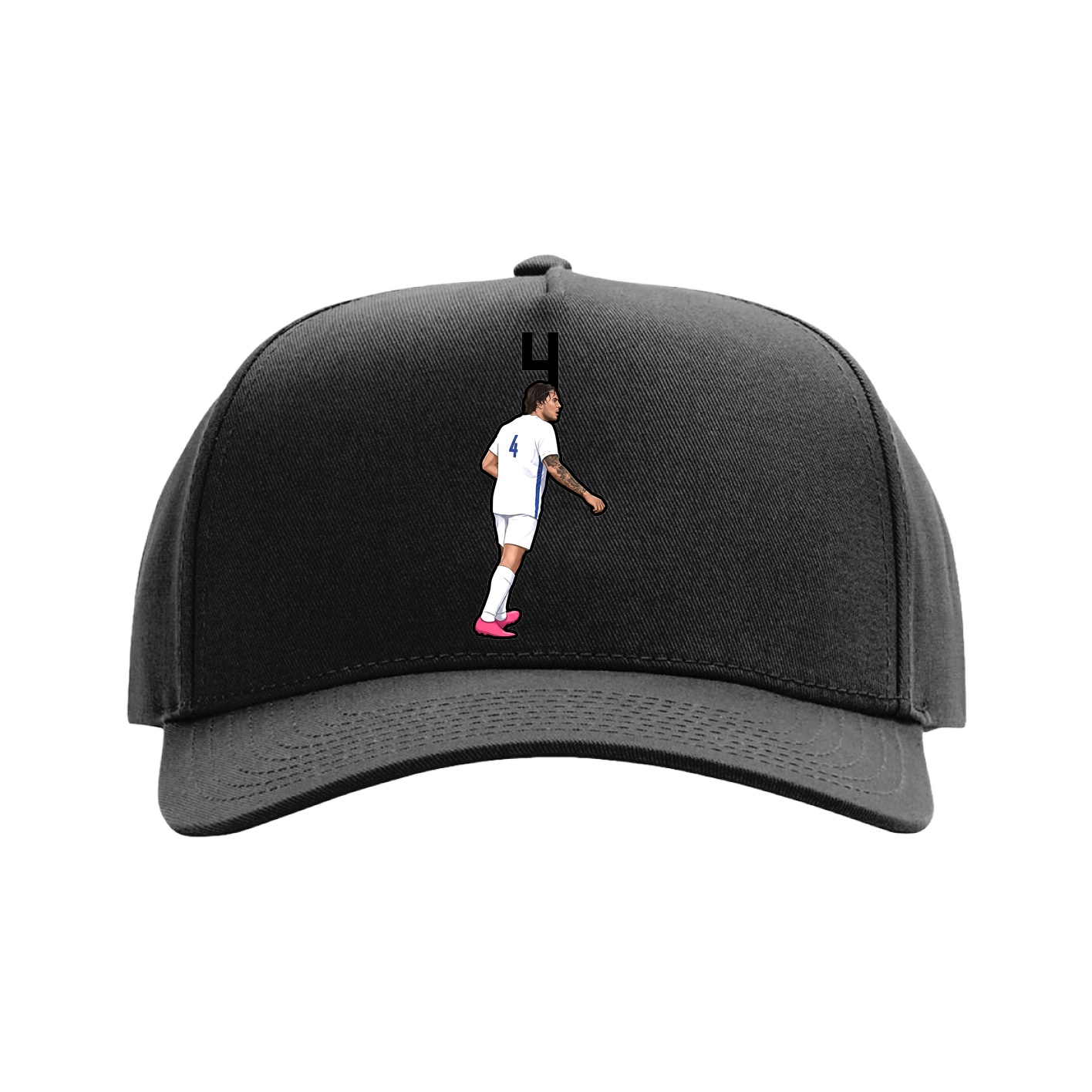 Full Fabric Five-Panel Champ Cap — Number Top in Black
