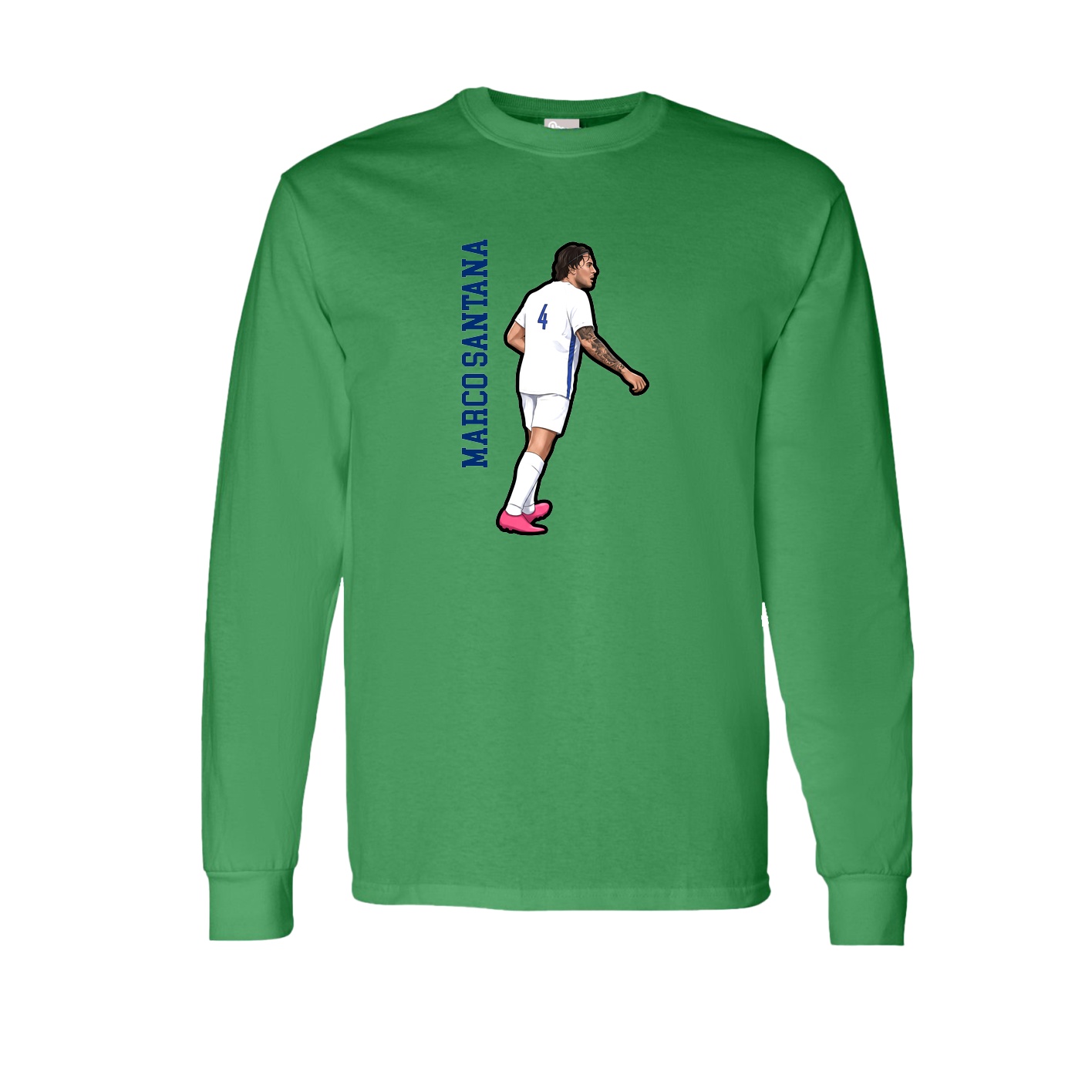 Long Sleeve Tee — Name Vertical in Green