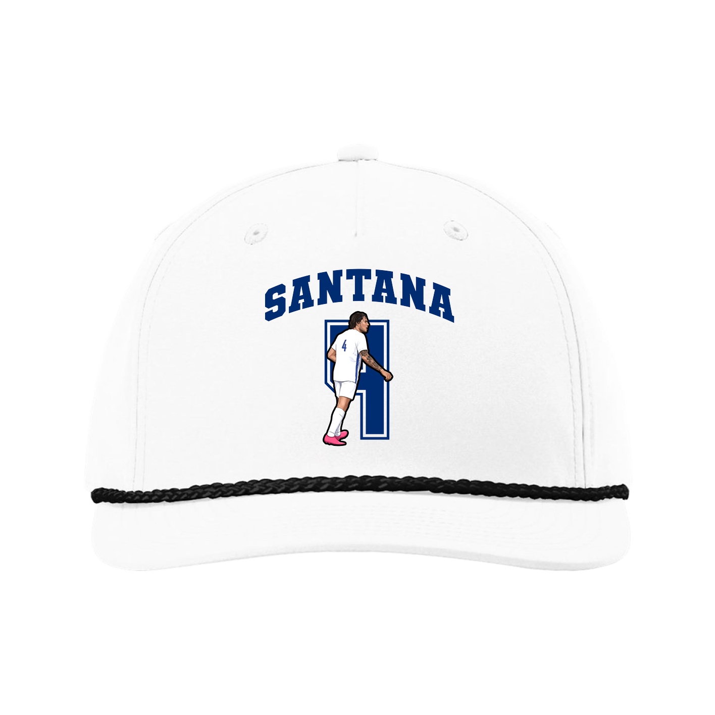 Five-Panel Classic Rope Cap — Number in White
