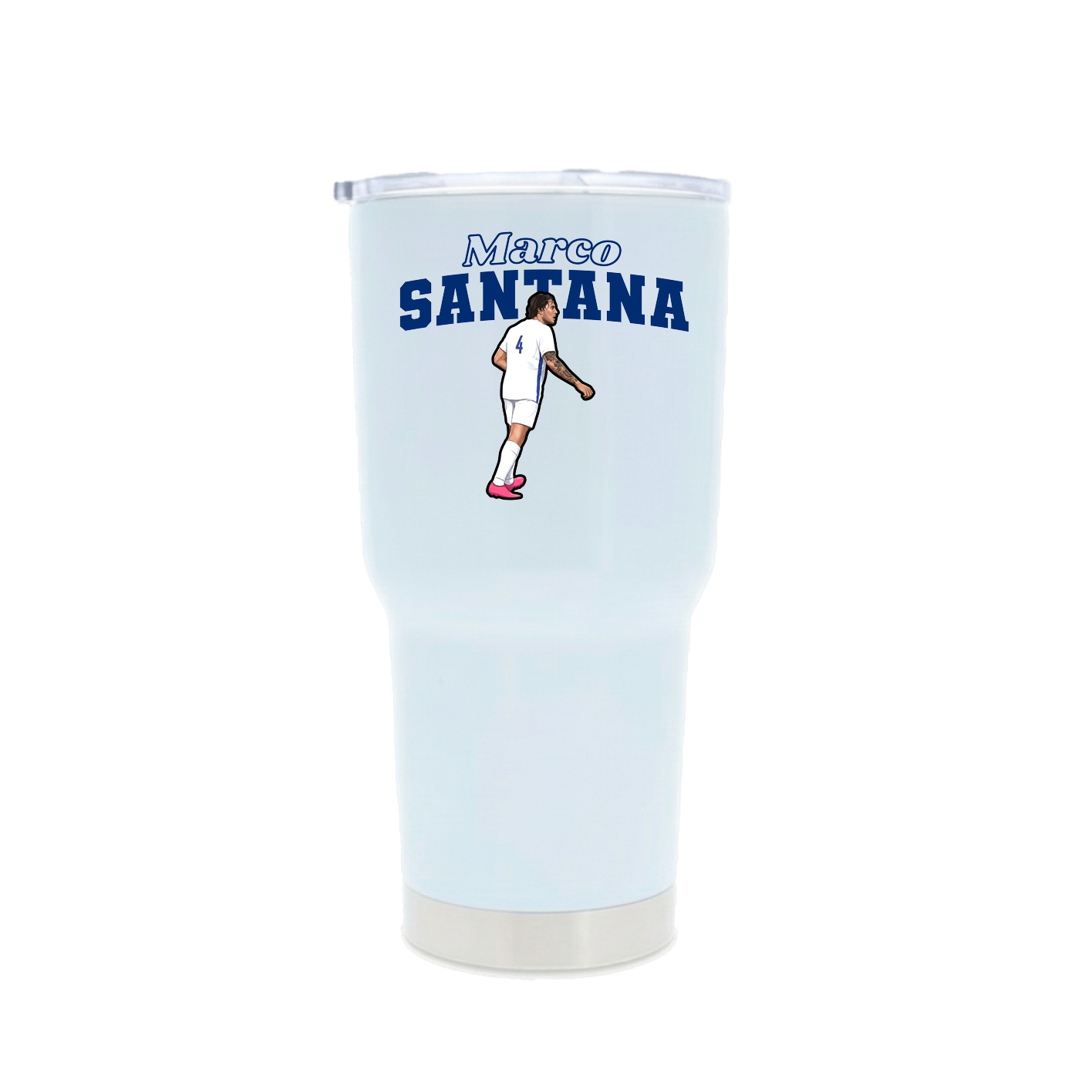 30oz Stainless Steel Tumbler — Name Arch in White