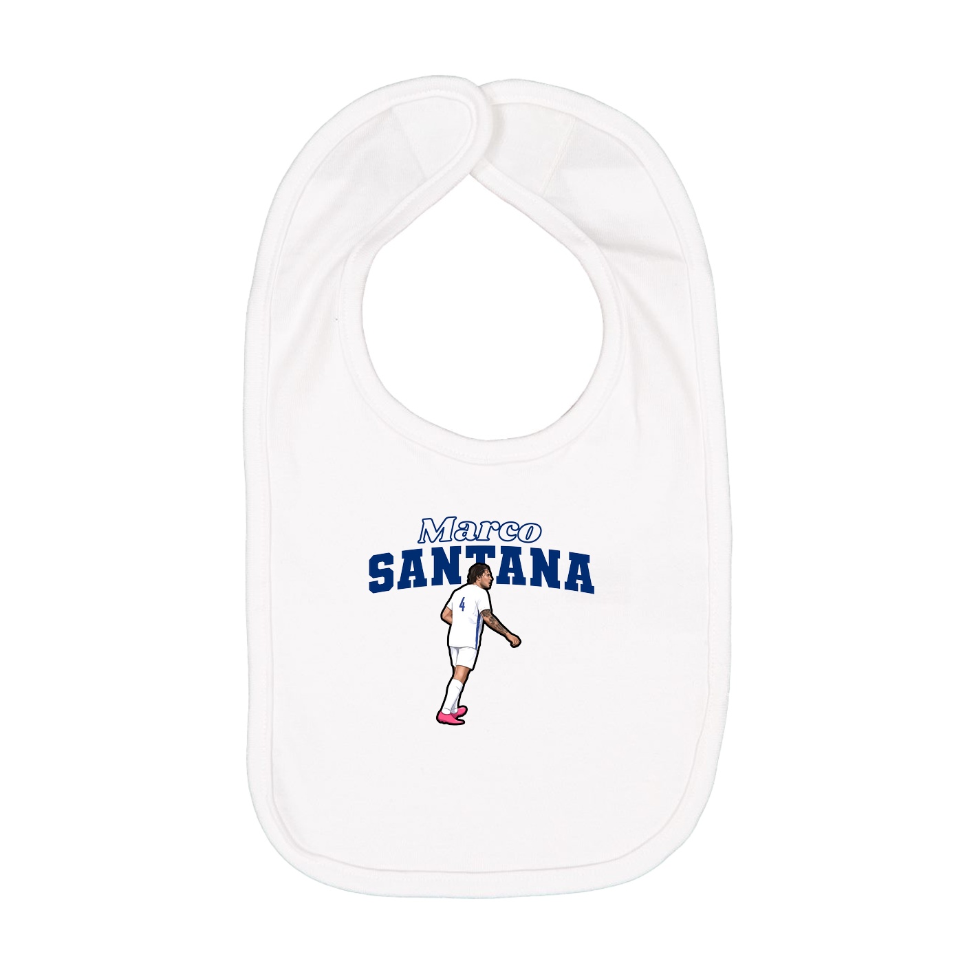 Infant Bib — Name Arch in White
