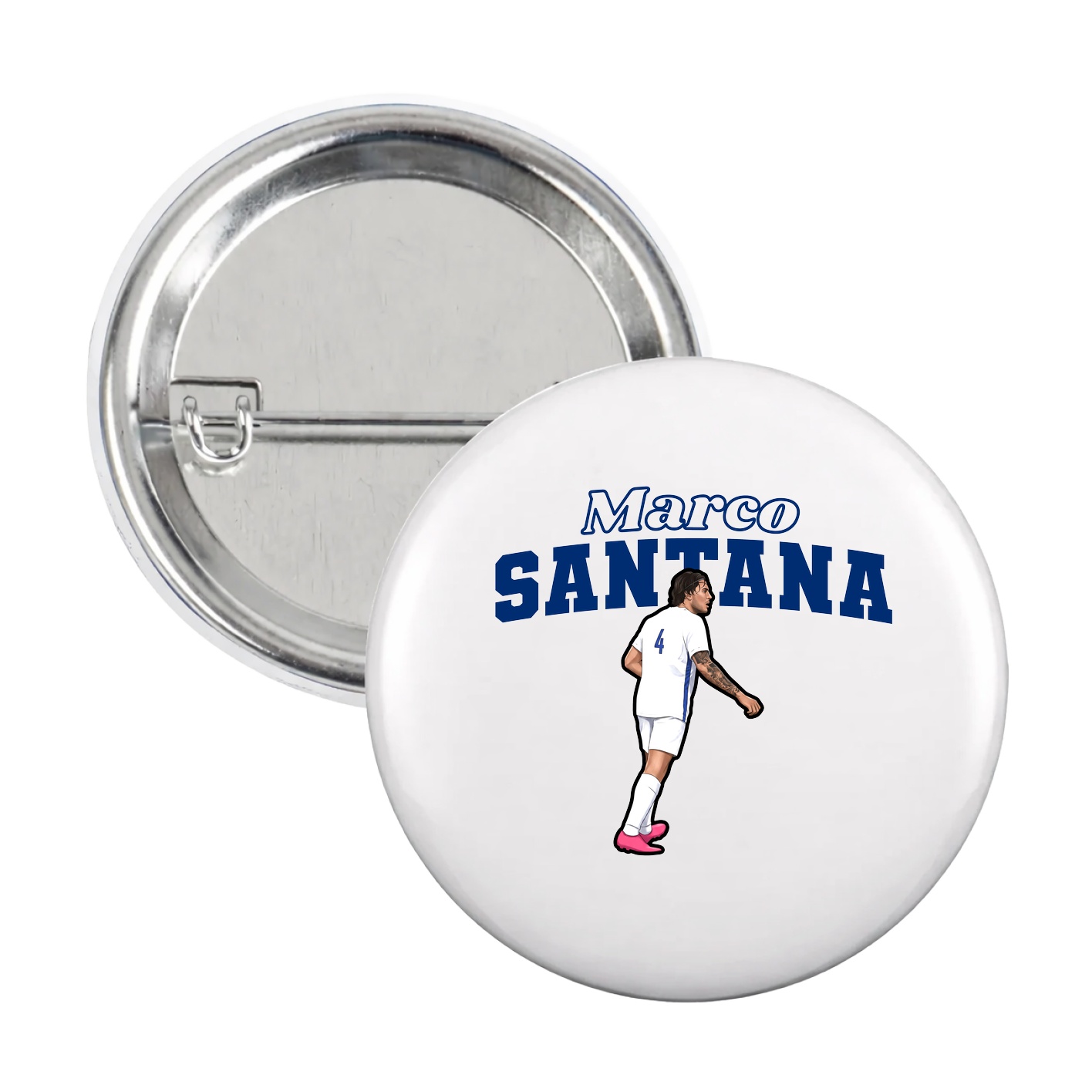 Game Day Button — Name Arch in White
