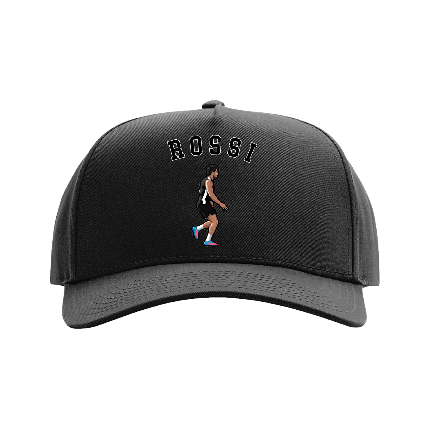 Full Fabric Five-Panel Champ Cap — Shirsey Arch in Black
