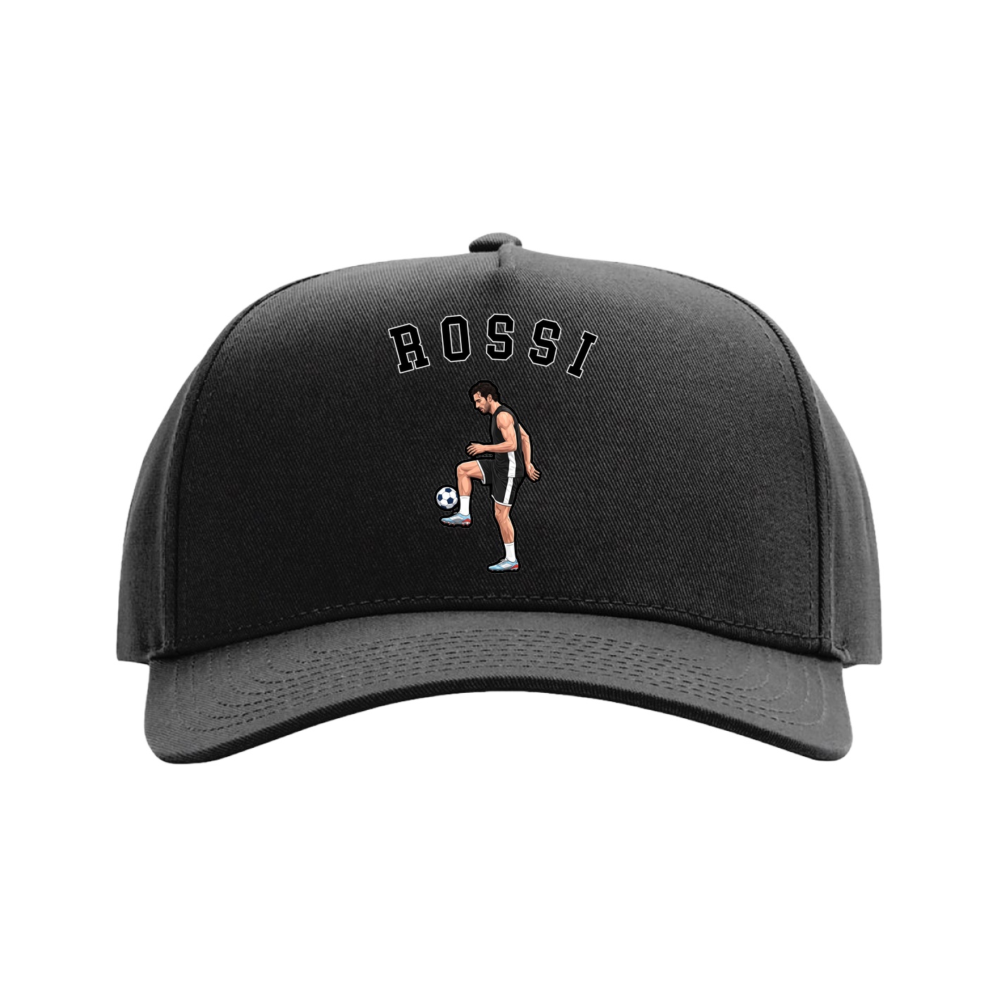 Full Fabric Five-Panel Champ Cap — Shirsey Arch in Black