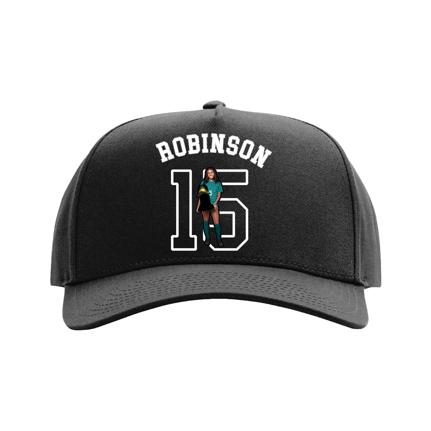 Full Fabric Five-Panel Champ Cap — Shirsey Arch in Black