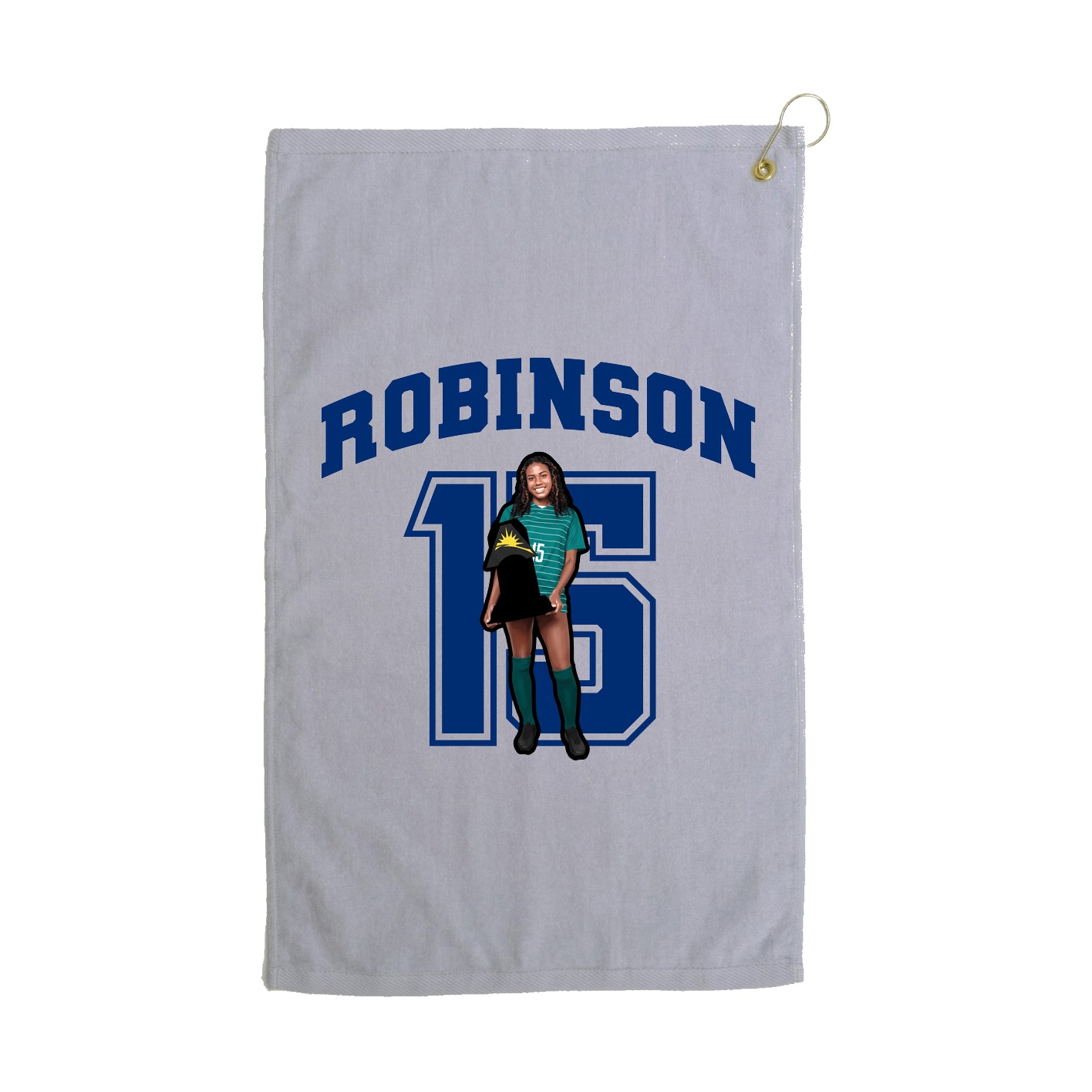 Golf Towel — Number in Grey