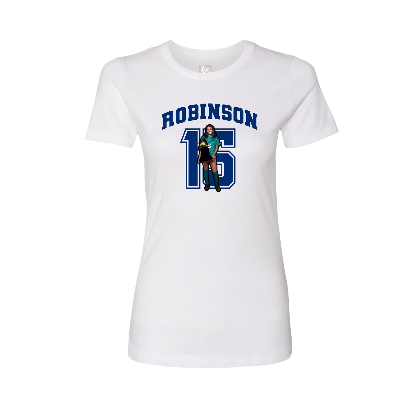 Fitted Women's Tee — Number in White