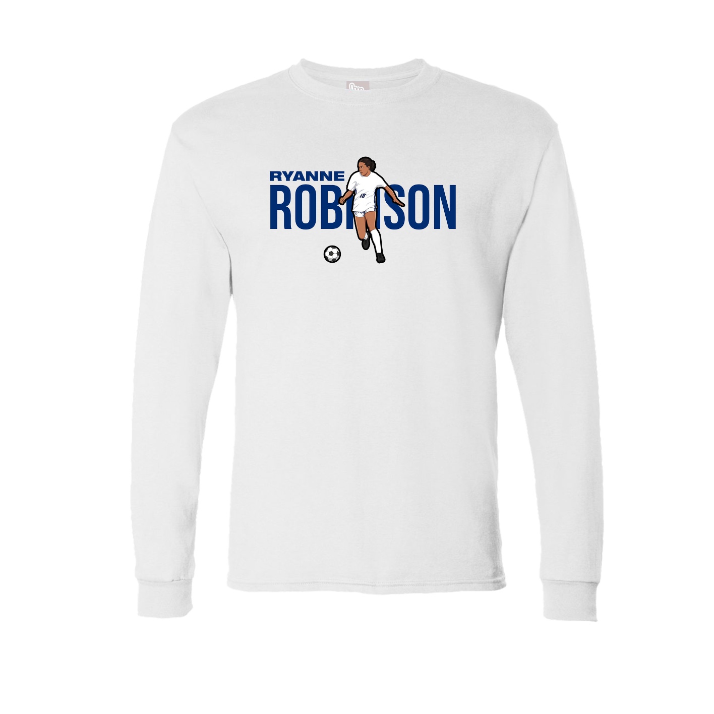 Long Sleeve Tee — Player Name in White