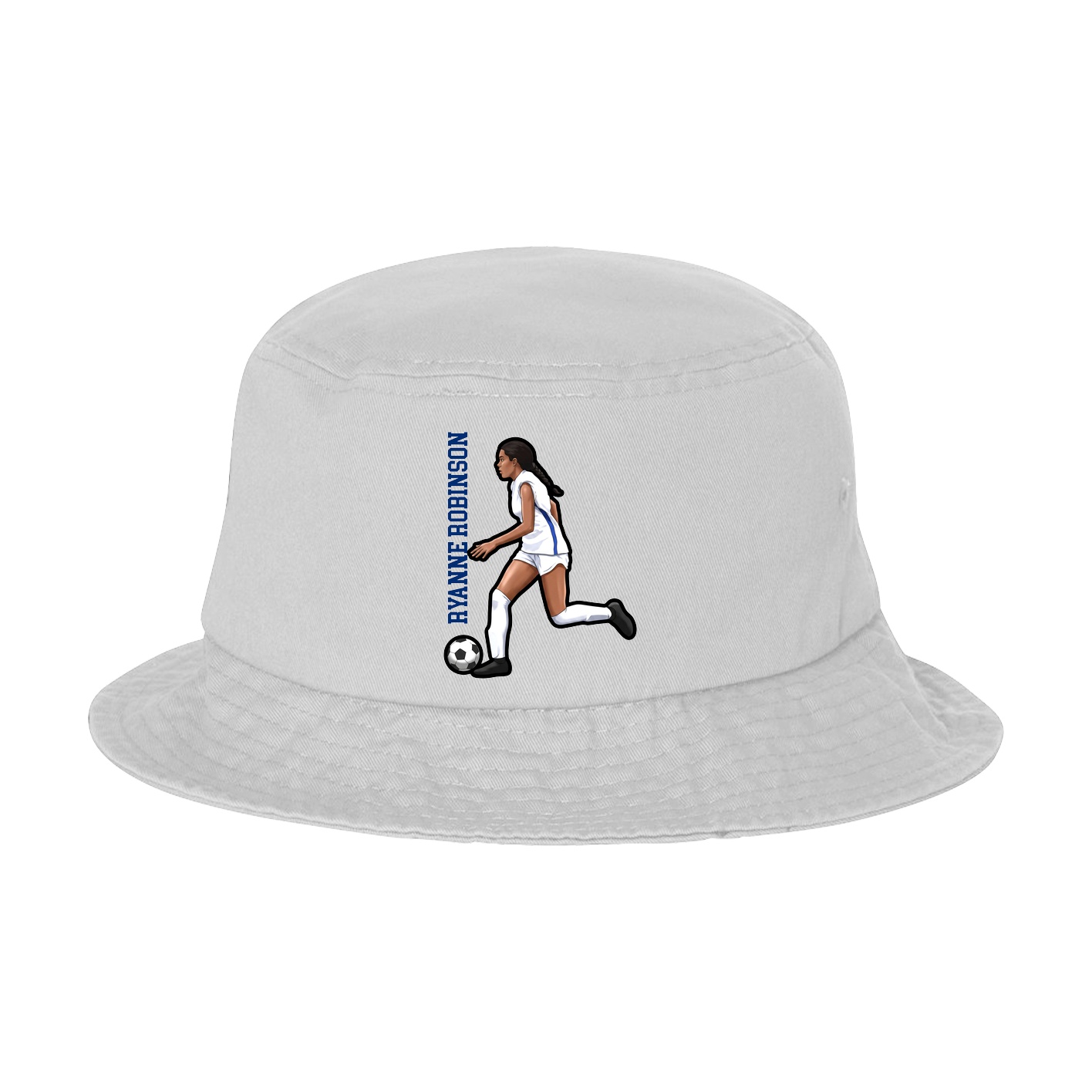 Bucket Cap — Name Vertical in White