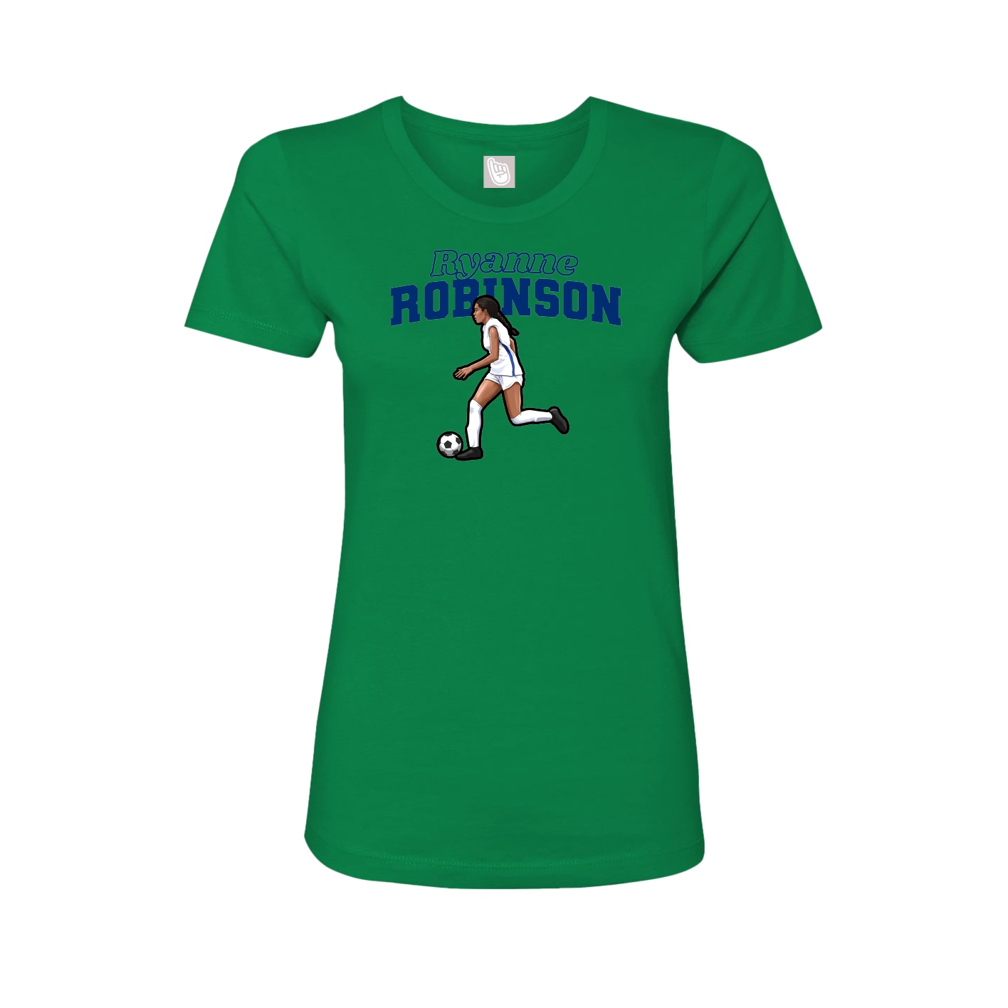 Fitted Women's Tee — Name Arch in Green