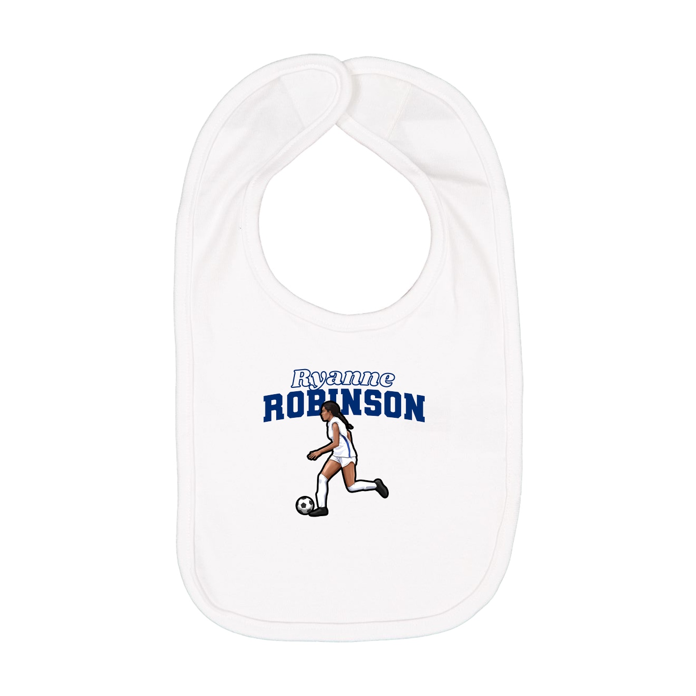 Infant Bib — Name Arch in White