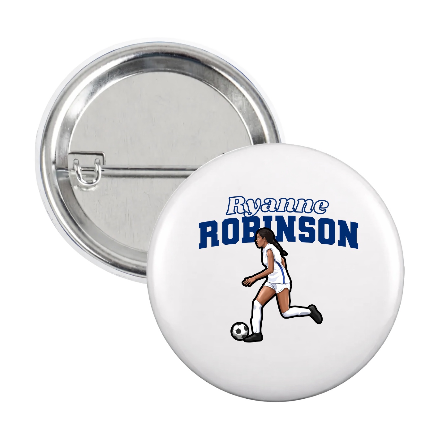Game Day Button — Name Arch in White