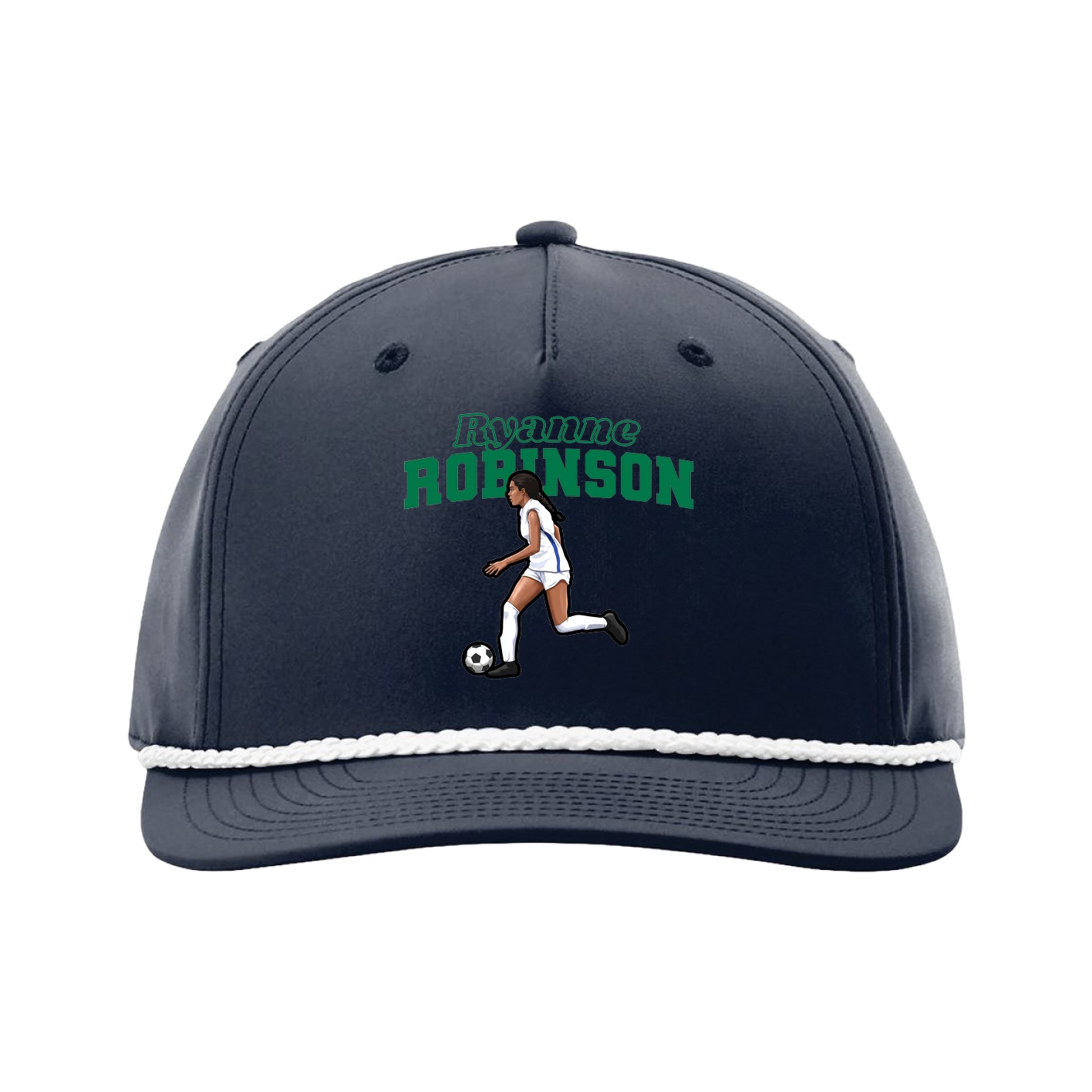 Five-Panel Classic Rope Cap — Name Arch in Navy