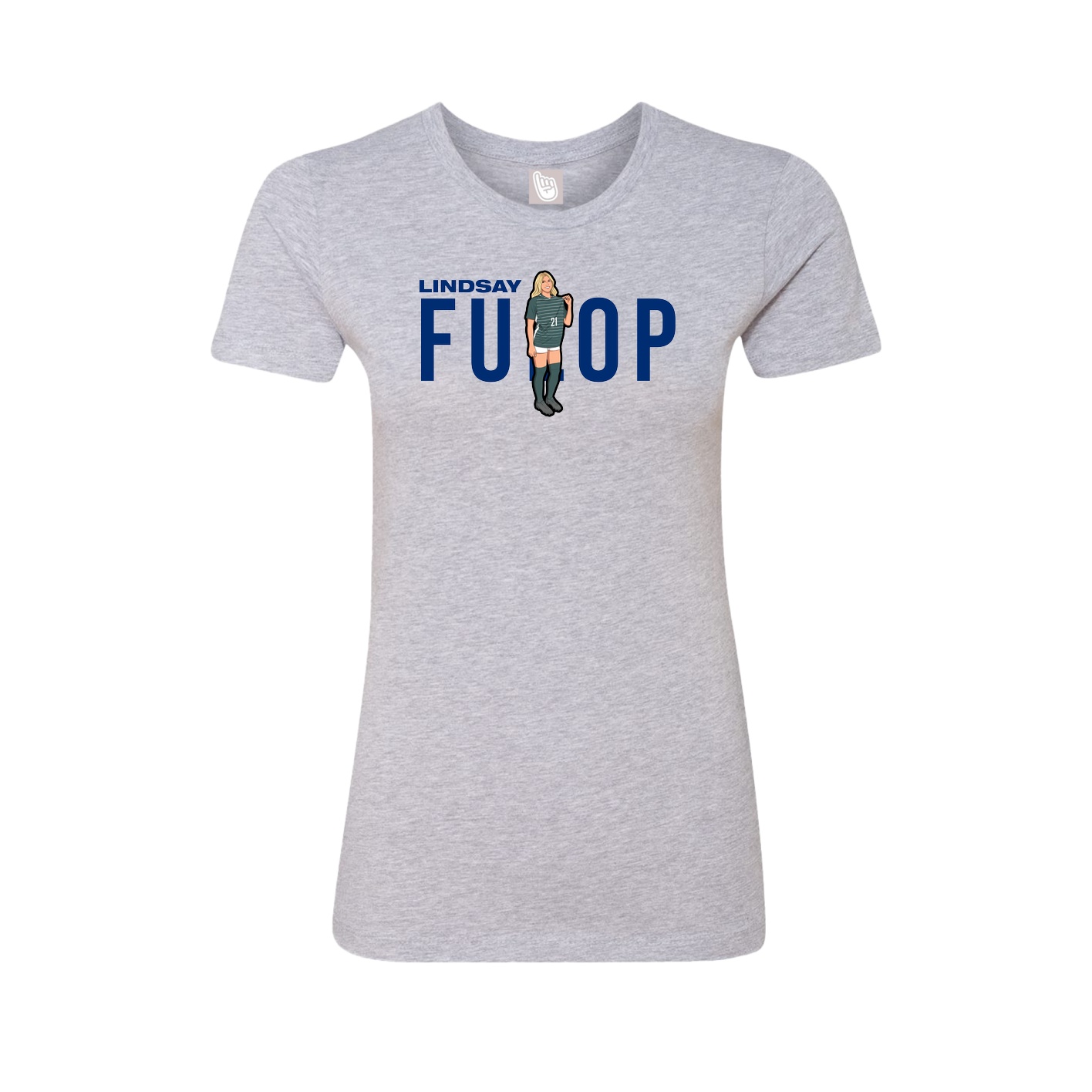 Fitted Women's Tee — Player Name in Grey